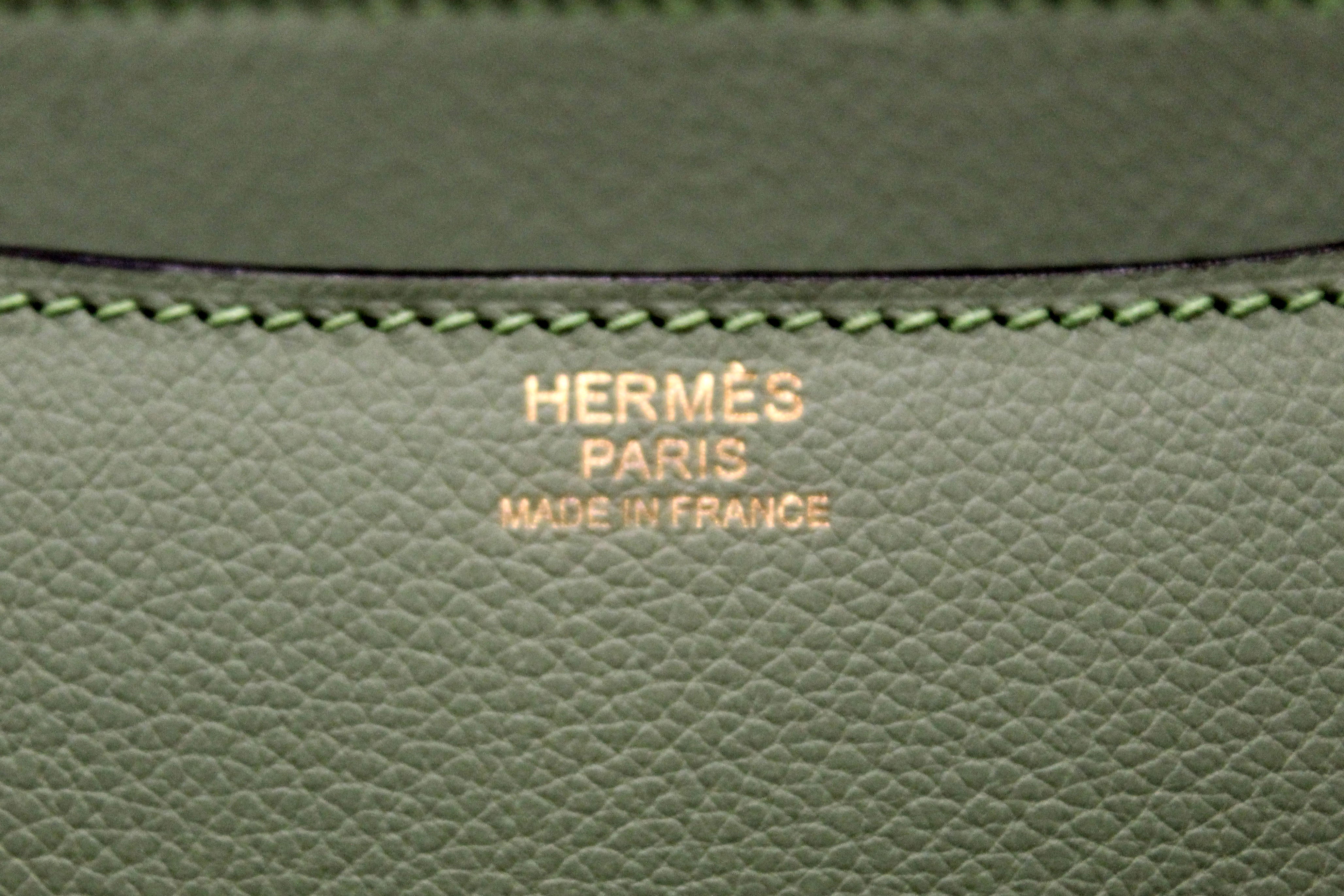 Authentic Hermes Green Vert Criquet Evercolor Leather Constance 24 Shoulder Bag - Luxury Designer Handbag for Women, Perfect for Parties, Weddings & Everyday Elegance