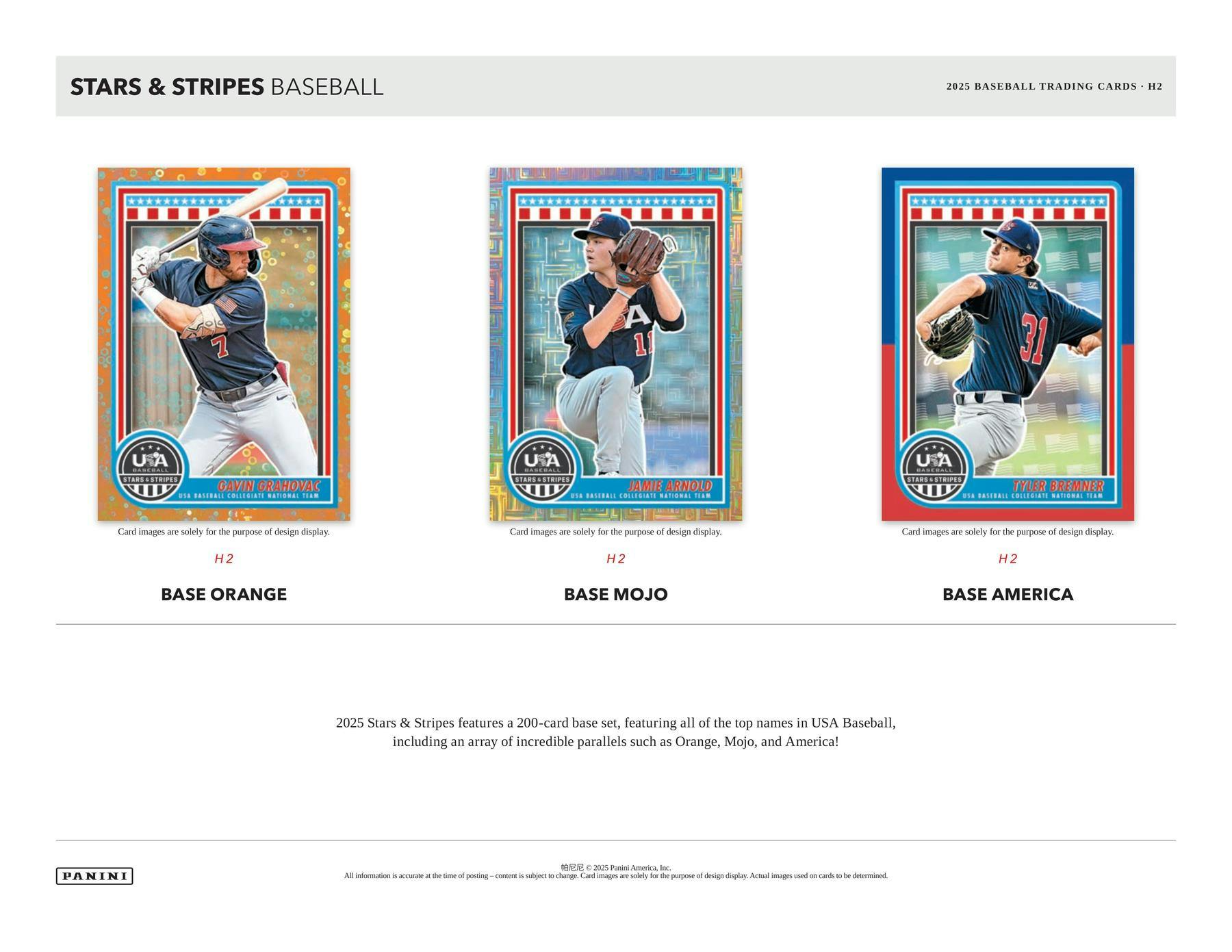 2025 Panini USA Stars & Stripes Baseball H2 Box - 24 Packs with Exclusive Rookie Cards & Autographs - Perfect for Collectors, Gifts, and Fantasy Baseball Enthusiasts
