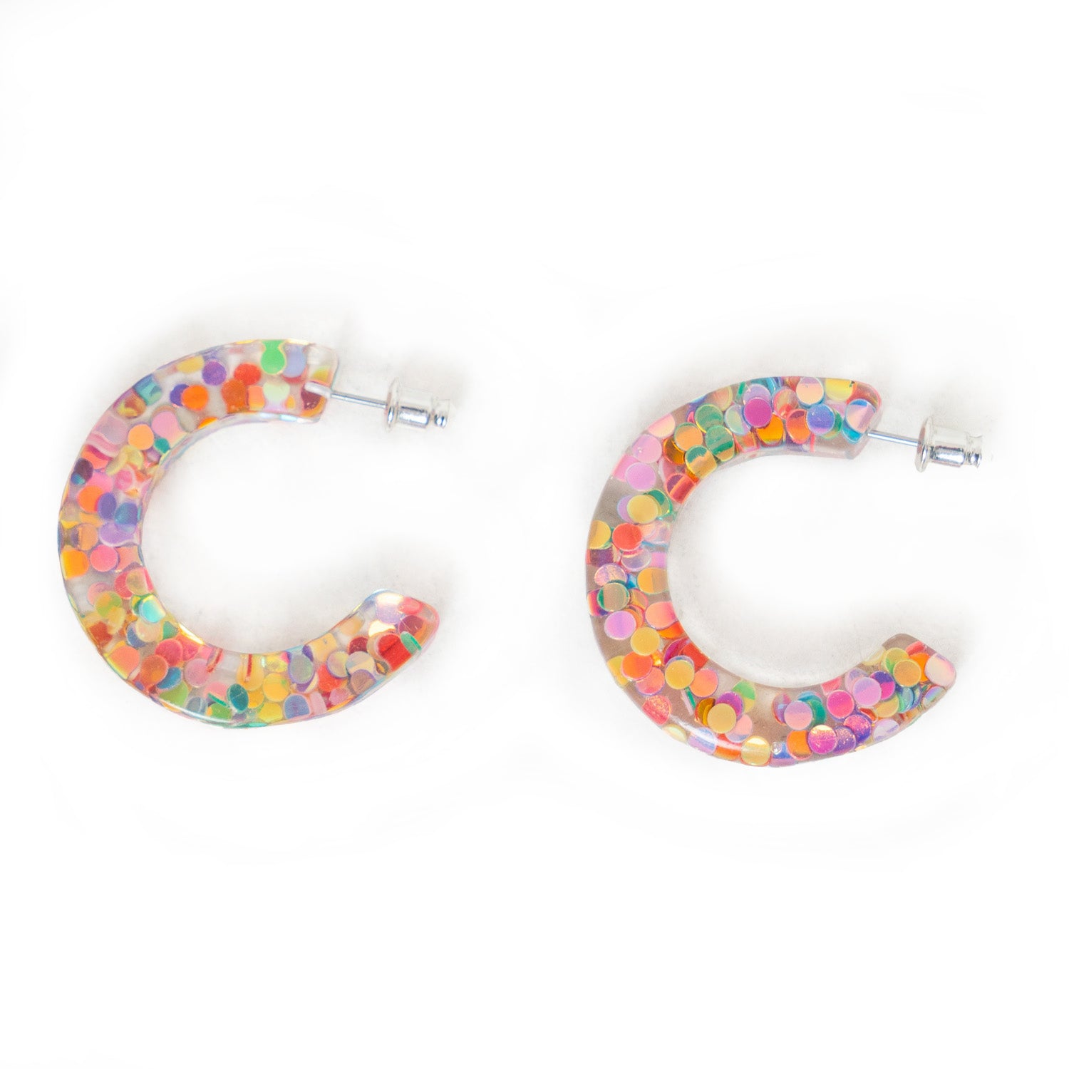 Rainbow Glitter Chaser Hoop Earrings for Women | Sparkling Dangle Earrings for Parties, Festivals & Night Out | Trendy Fashion Jewelry Gift