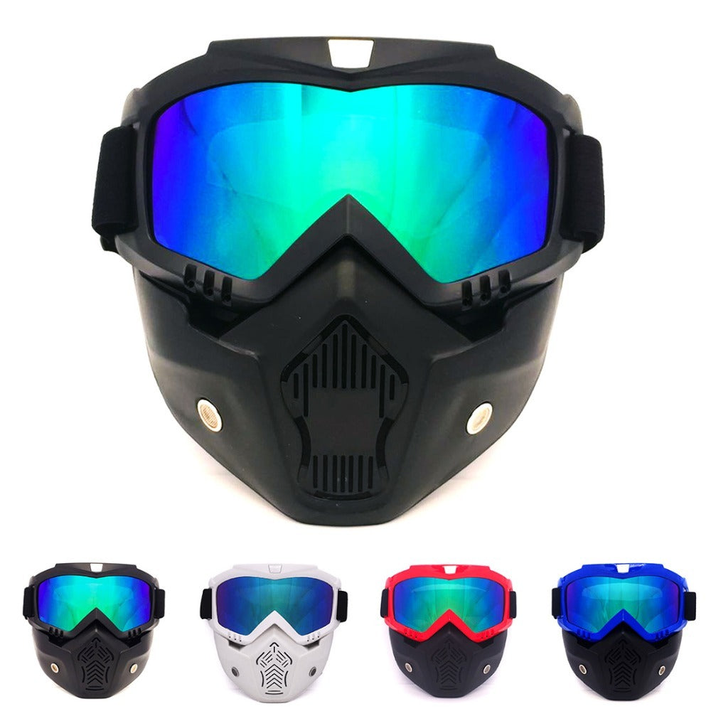 Vintage Harley-Davidson Inspired Tactical Face Mask with Adjustable Straps & Detachable Filter - Perfect for Motorcycle Riders, Outdoor Adventures & Urban Fashion