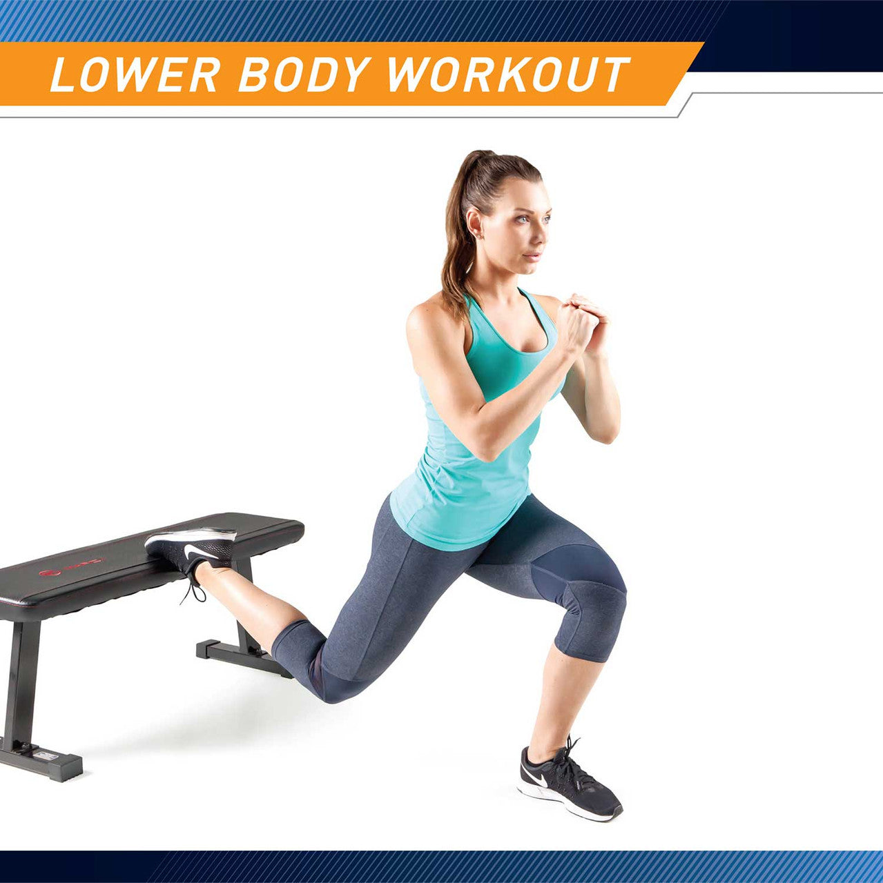 Marcy SB 315 Adjustable Utility Flat Weight Bench for Home Gym - Perfect for Strength Training & Workouts