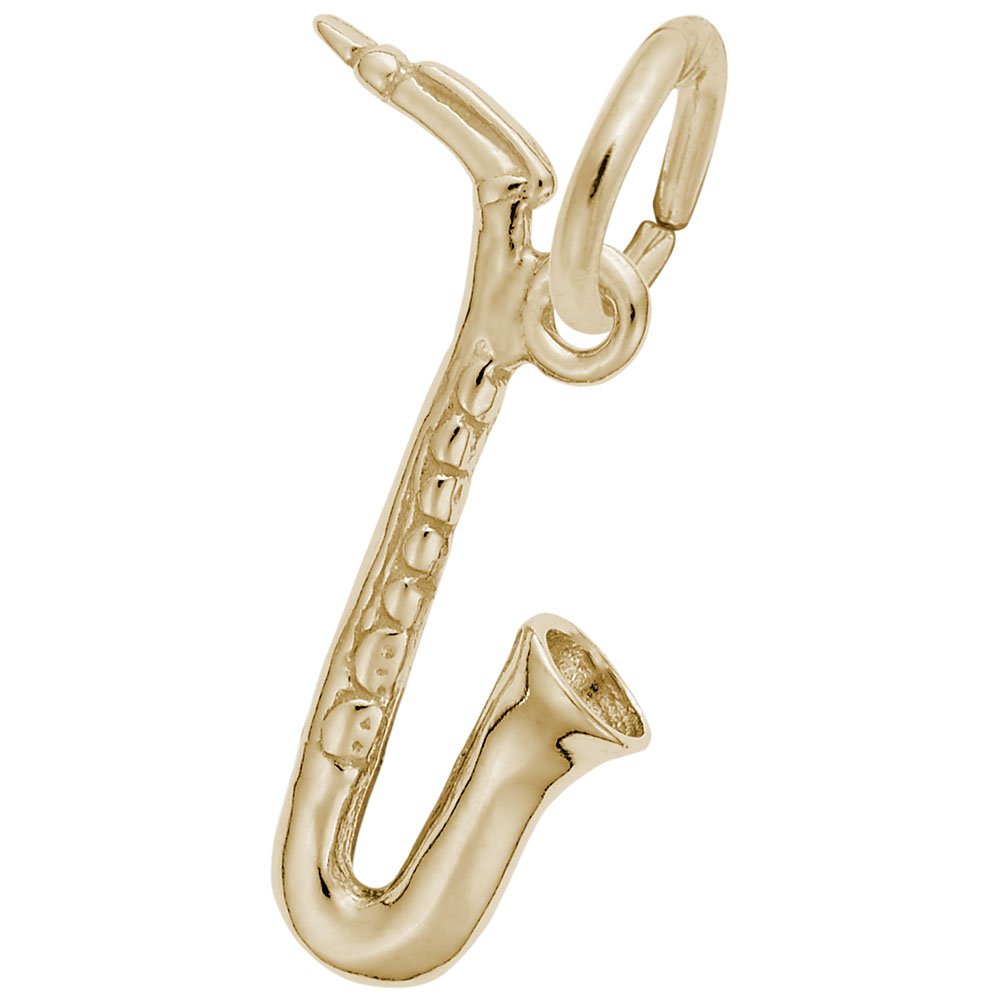 10K Yellow Gold Saxophone Charm Pendant for Bracelets & Necklaces - Perfect for Music Lovers, Jewelry Gifts & Special Occasions