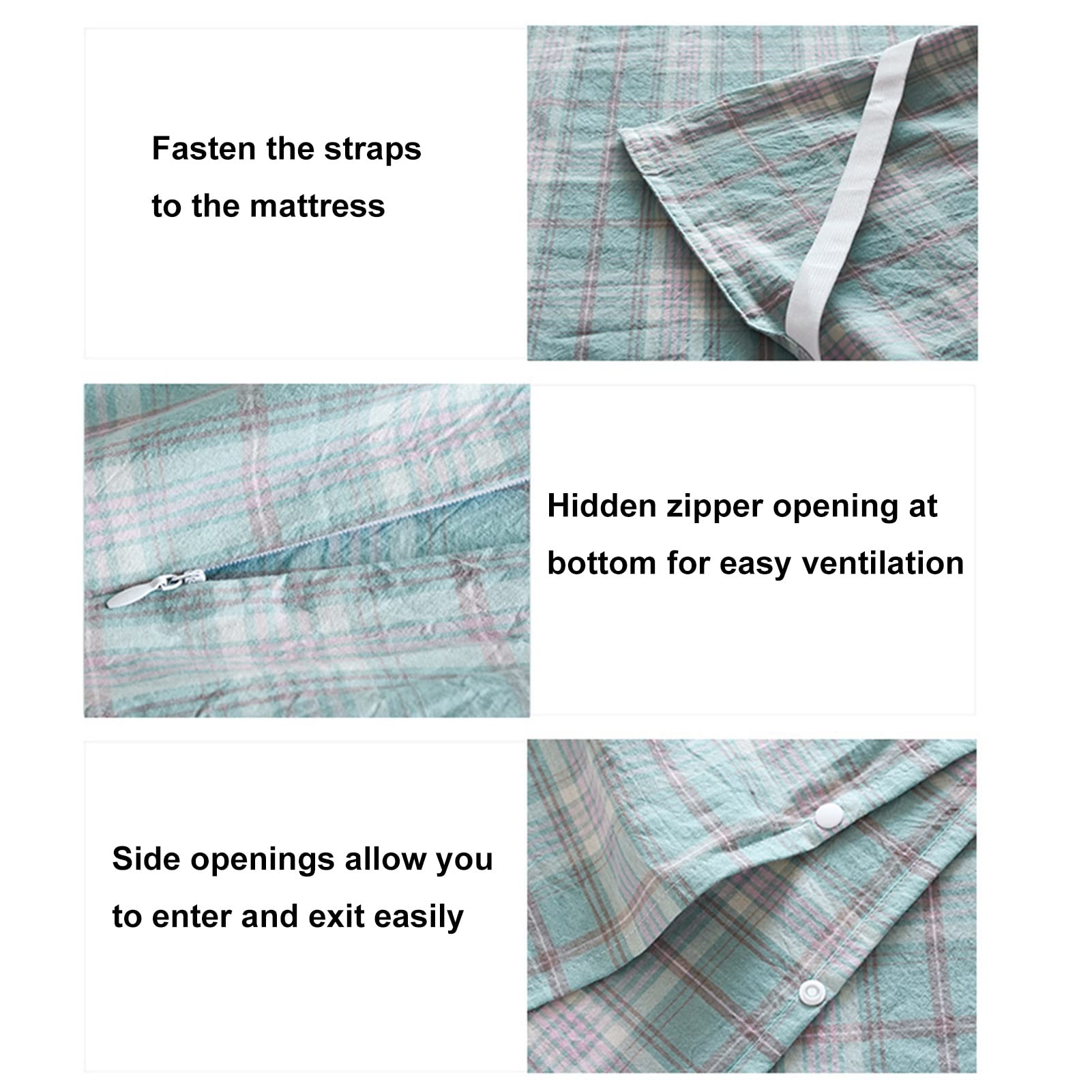 Premium Cotton Sleeping Bag Liner - Lightweight & Portable Travel Camping Sheet with Zipper - Machine Washable (Blue, 210x210cm) - Perfect for Backpacking, Hiking & Outdoor Adventures