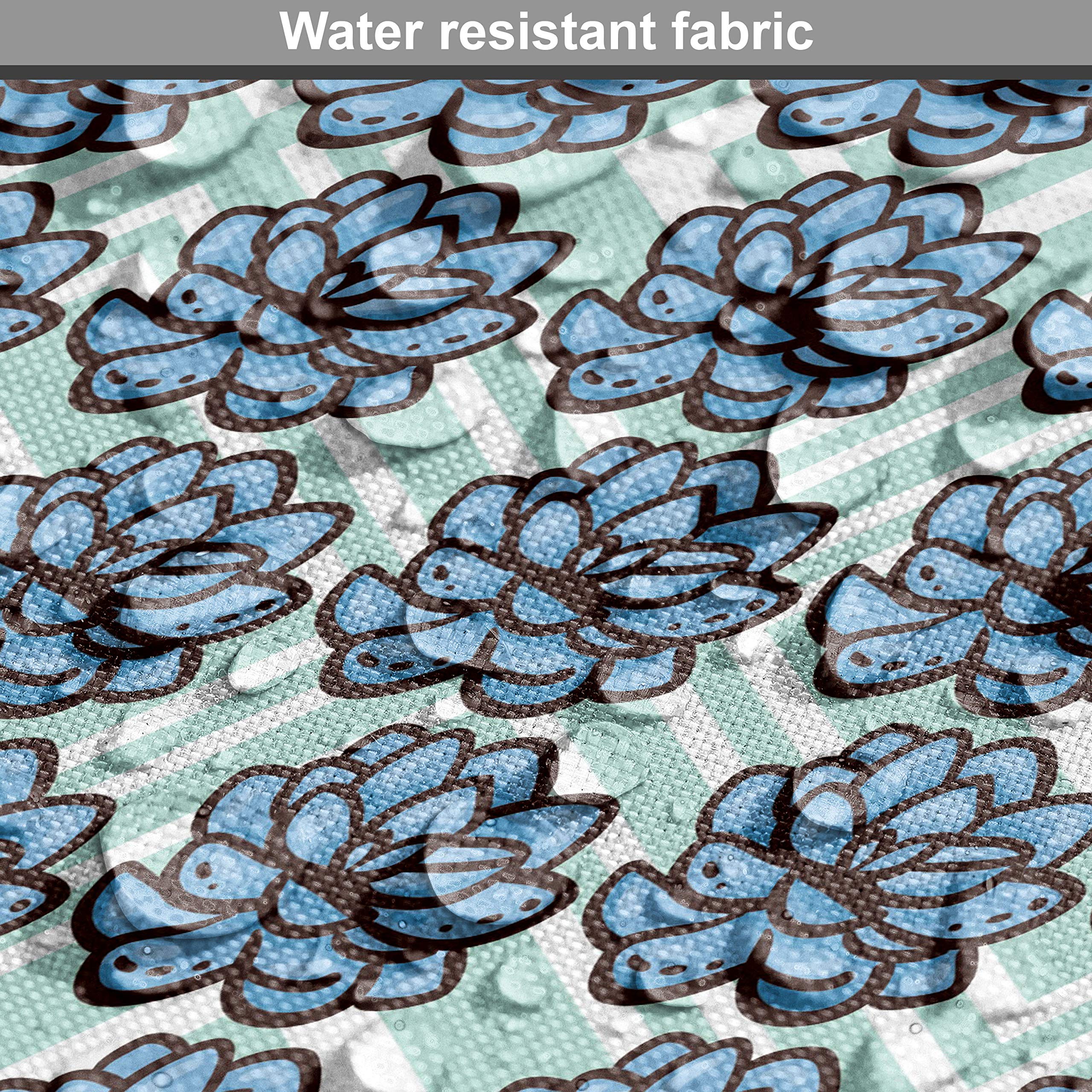 Ambesonne Agave Fabric by The Yard - Repeating Cacti Floral Print on Diagonal Squares, Upholstery & Home Decor Fabric (10 Yards, Mint Green & Sky Blue) | Perfect for Sofa Covers, Curtains, Pillows & DIY Craft Projects