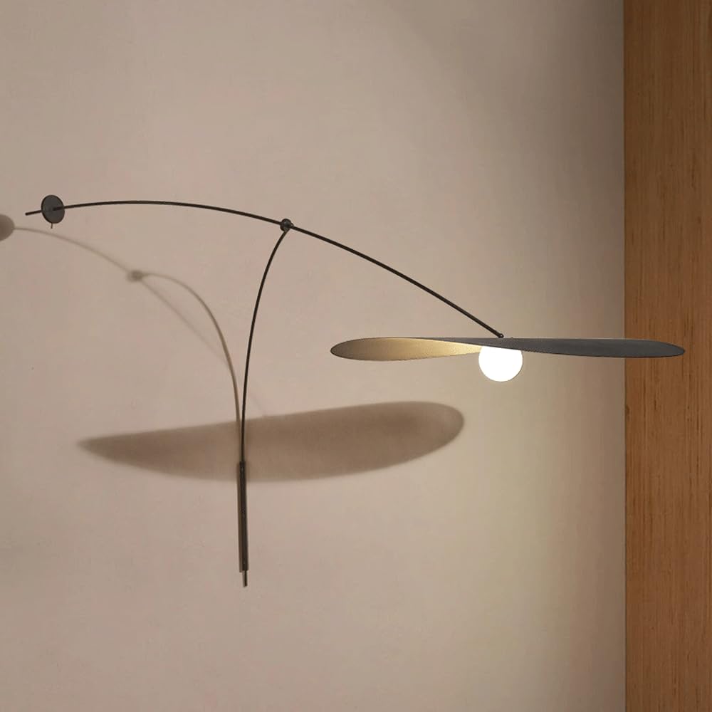 Vintage Long Arm Wall Sconce - Industrial Iron LED Wall Lamp with Retro Design, Non-Smart Minimalist Lighting Fixture for Living Room, Bedroom, or Hallway Decor