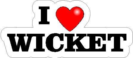 9 Inch Wide I Love Wicket Sports Fan Vinyl Decal Sticker - Perfect for Cars, Laptops, Windows & Sports Gear
