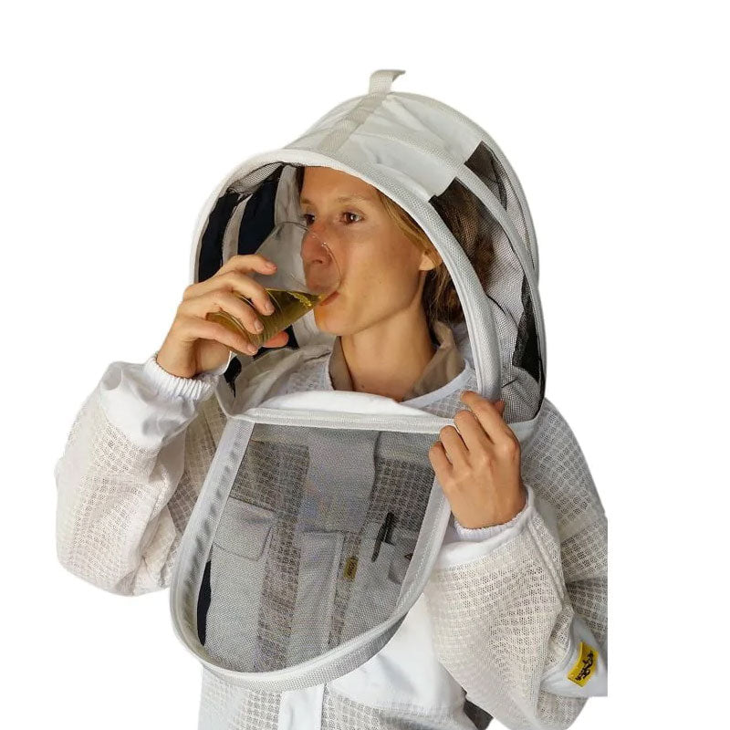 OZ ARMOUR 3-Layer Mesh Ventilated Beekeeping Jacket with Fencing Veil - Beekeeping Suit for Beekeepers - Protective Gear for Honey Harvesting & Hive Inspection