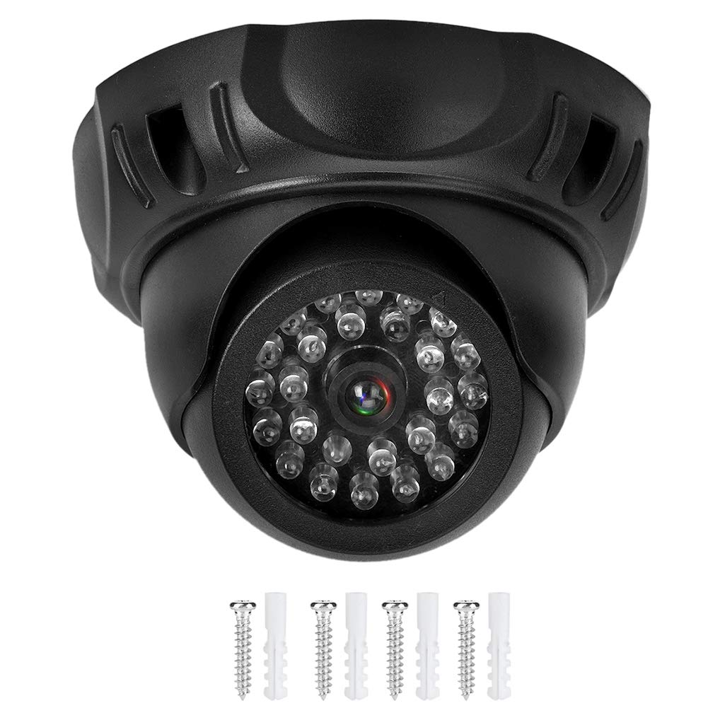 Fake Dome Security Camera with LED Light - Dummy Surveillance Camera for Supermarkets, Hotels, Parking Lots & Libraries | Deter Crime & Enhance Safety