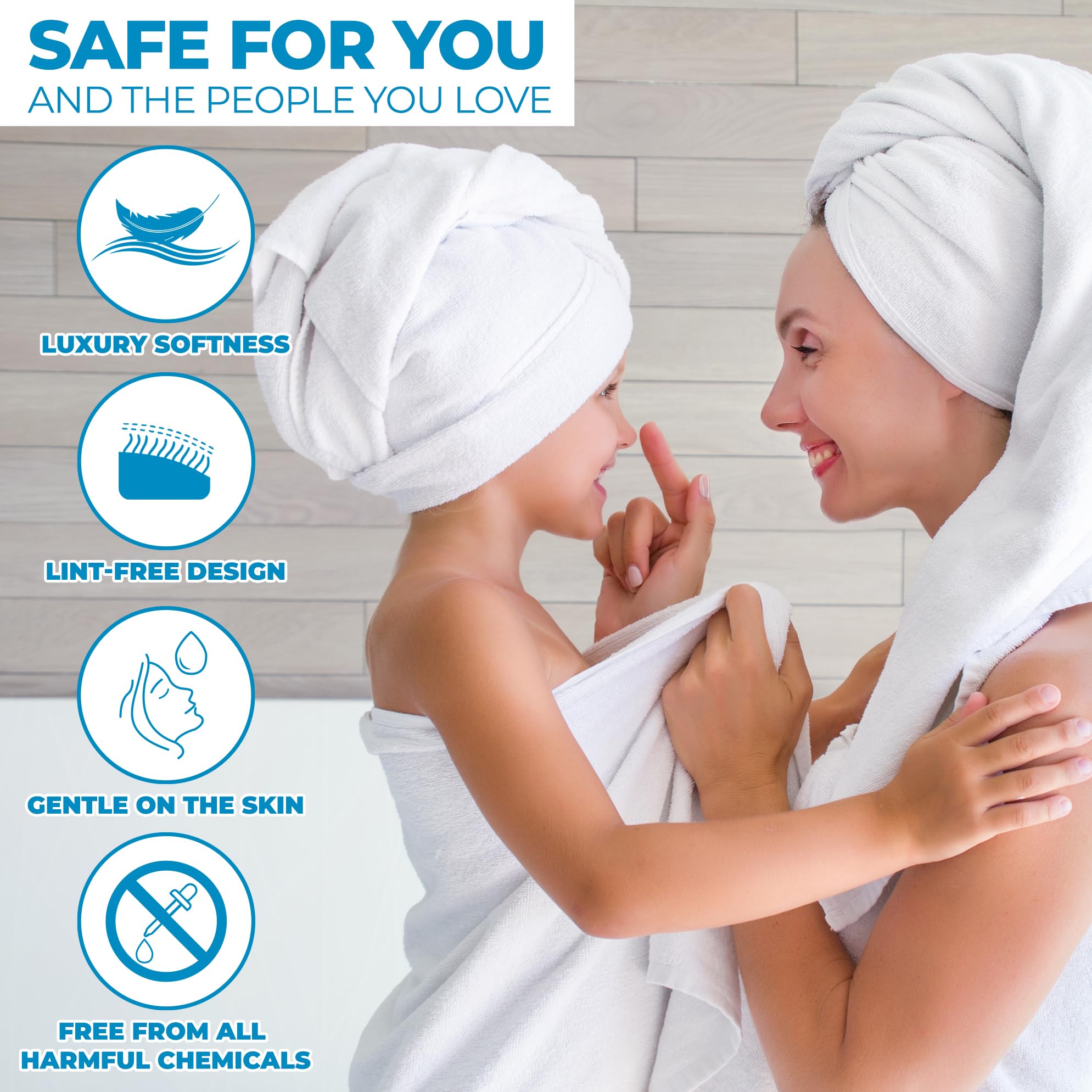 Premium 100% Cotton Bath Towels Set of 2 - Ultra Soft, Fluffy & Highly Absorbent - Oversized Luxury Bath Towels in Ivory - Perfect for Spa, Bathroom & Hotel Use