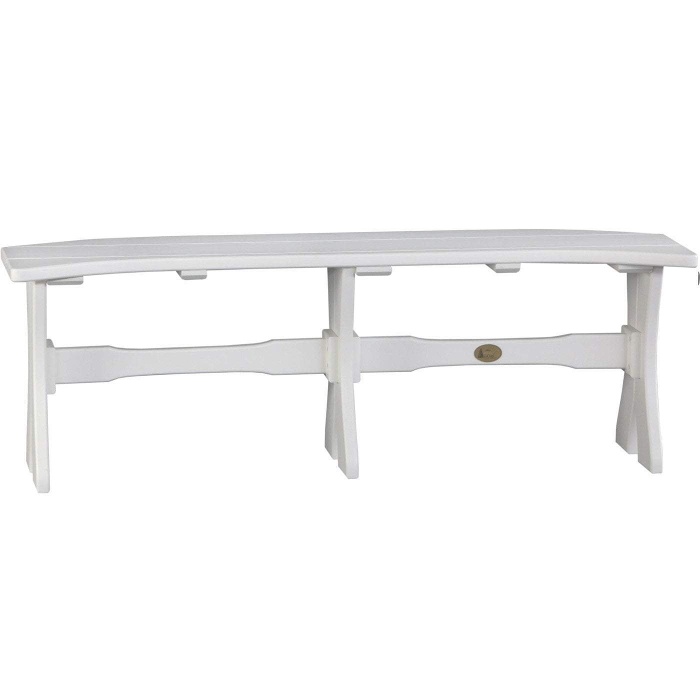LuxCraft White Recycled Plastic Table Bench - Eco-Friendly Outdoor Dining Set for Patio, Garden & Backyard