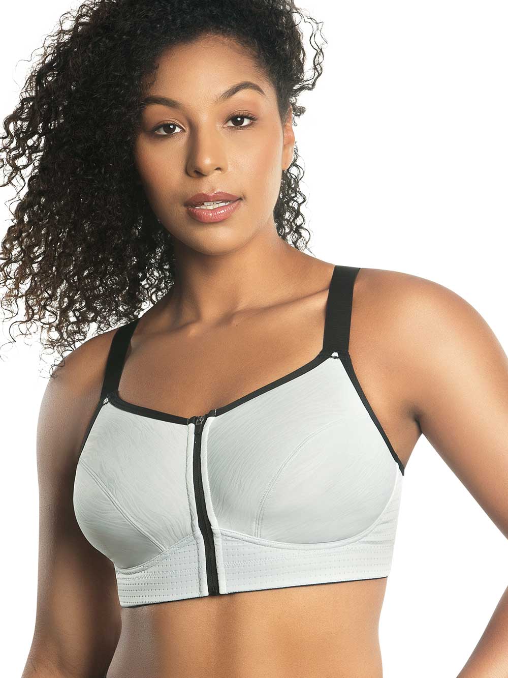 Wire-Free Zip Front Sports Bra for Women - Comfortable & Supportive Workout Bra for Running, Yoga & Gym
