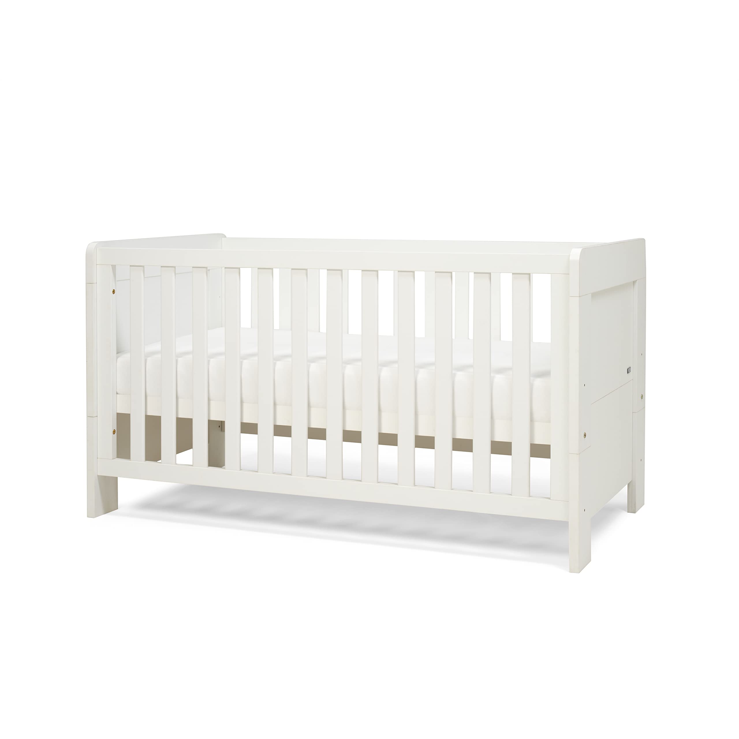 Tutti Bambini Alba 3-in-1 Convertible Baby Crib - Wooden Toddler Bed & Day Bed with Adjustable Base, White (140x70cm) | From Newborn to 6 Years | Nursery, Bedroom & Guest Room Sleeping Solution