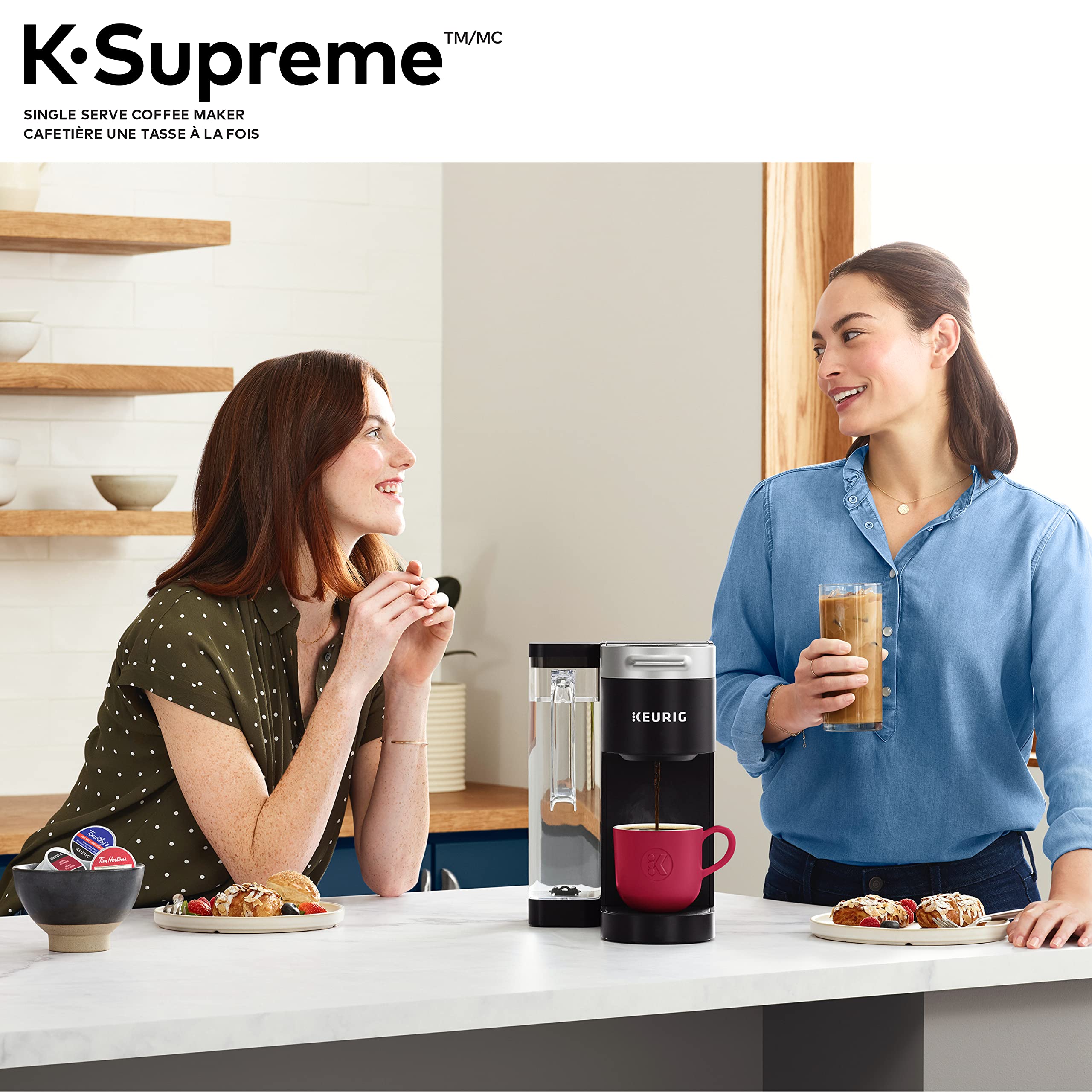 Keurig K-Supreme Single Serve K-Cup Pod Coffee Maker with MultiStream Technology - Fast Brewing, 5 Cup Sizes, Iced Coffee Option - Perfect for Home, Office & Dorm Use (Black)