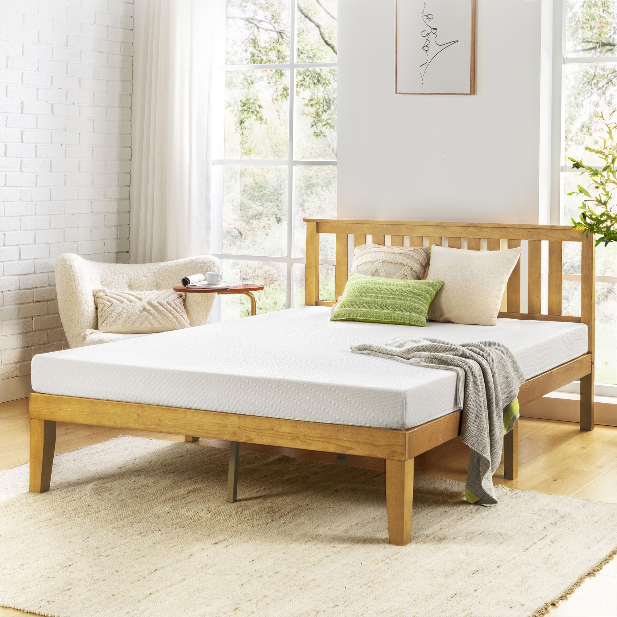 5 Inch Queen Green Tea Memory Foam Mattress - Medium Firm Support for Kids & Adults | Bed-in-a-Box | Best Price Mattress | Perfect for Guest Rooms, Dorms & Small Spaces