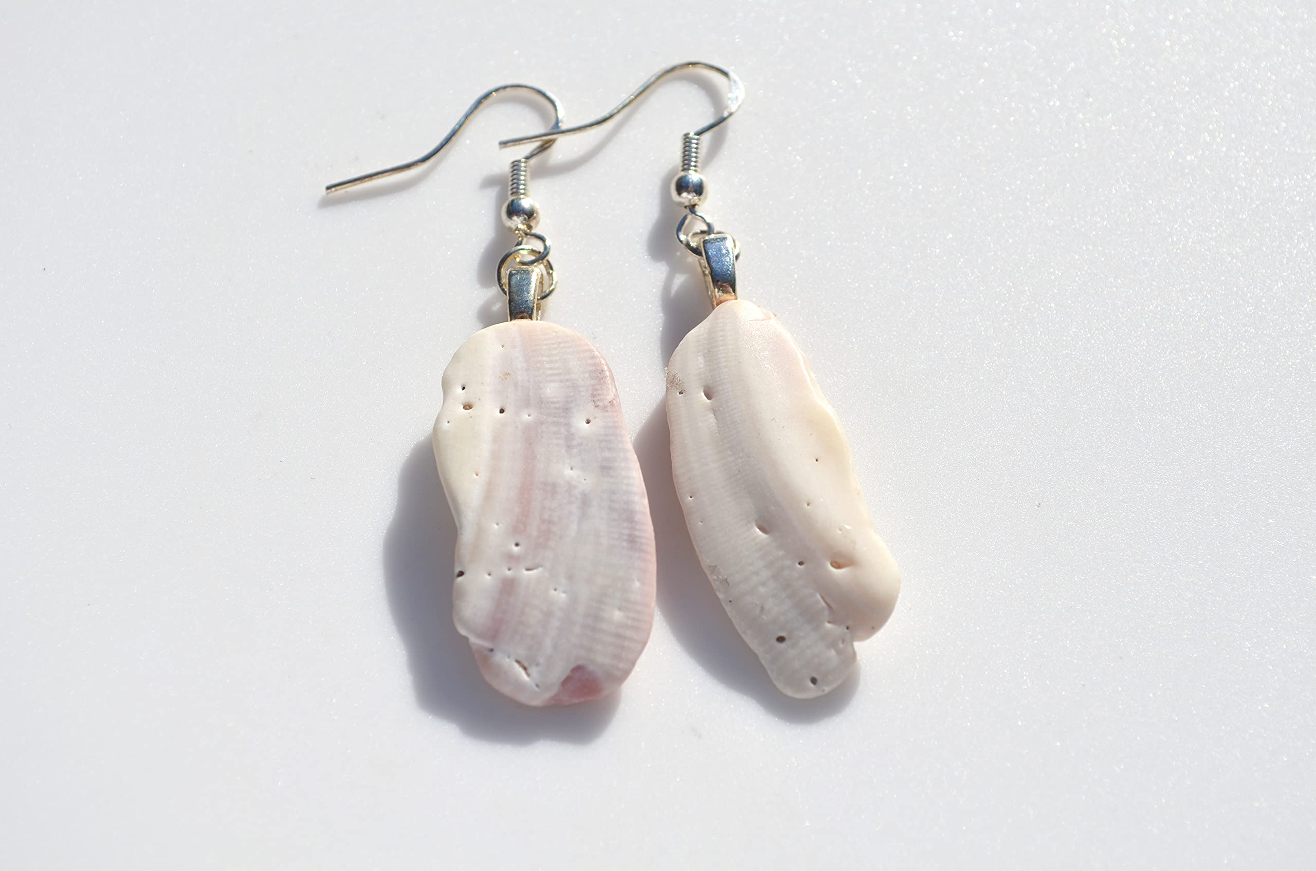Handmade Wampum Sea Shell & Sterling Silver Dangling Earrings | Boho Beach Jewelry for Women | Perfect for Summer Vacations, Weddings & Beach Parties