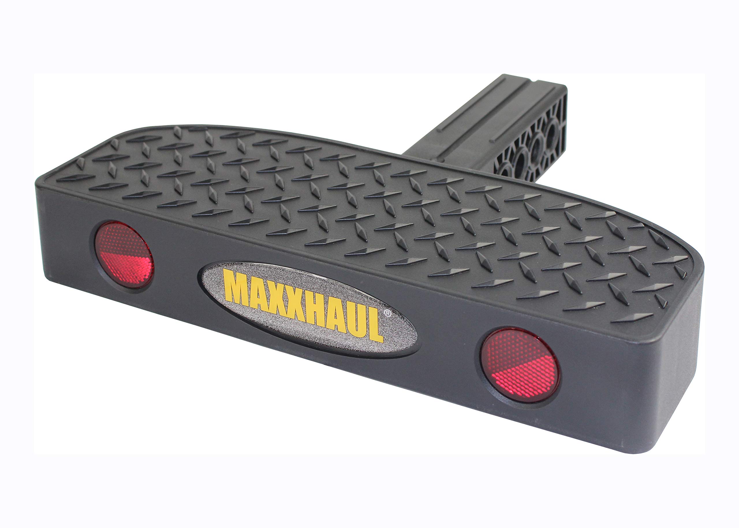 MaxxHaul 50234 2-Inch Hitch Mount Bumper Step with Anti-Slip Platform & Safety Reflectors - Heavy Duty RV SUV Truck Camper Accessory for Easy Loading & Outdoor Adventures