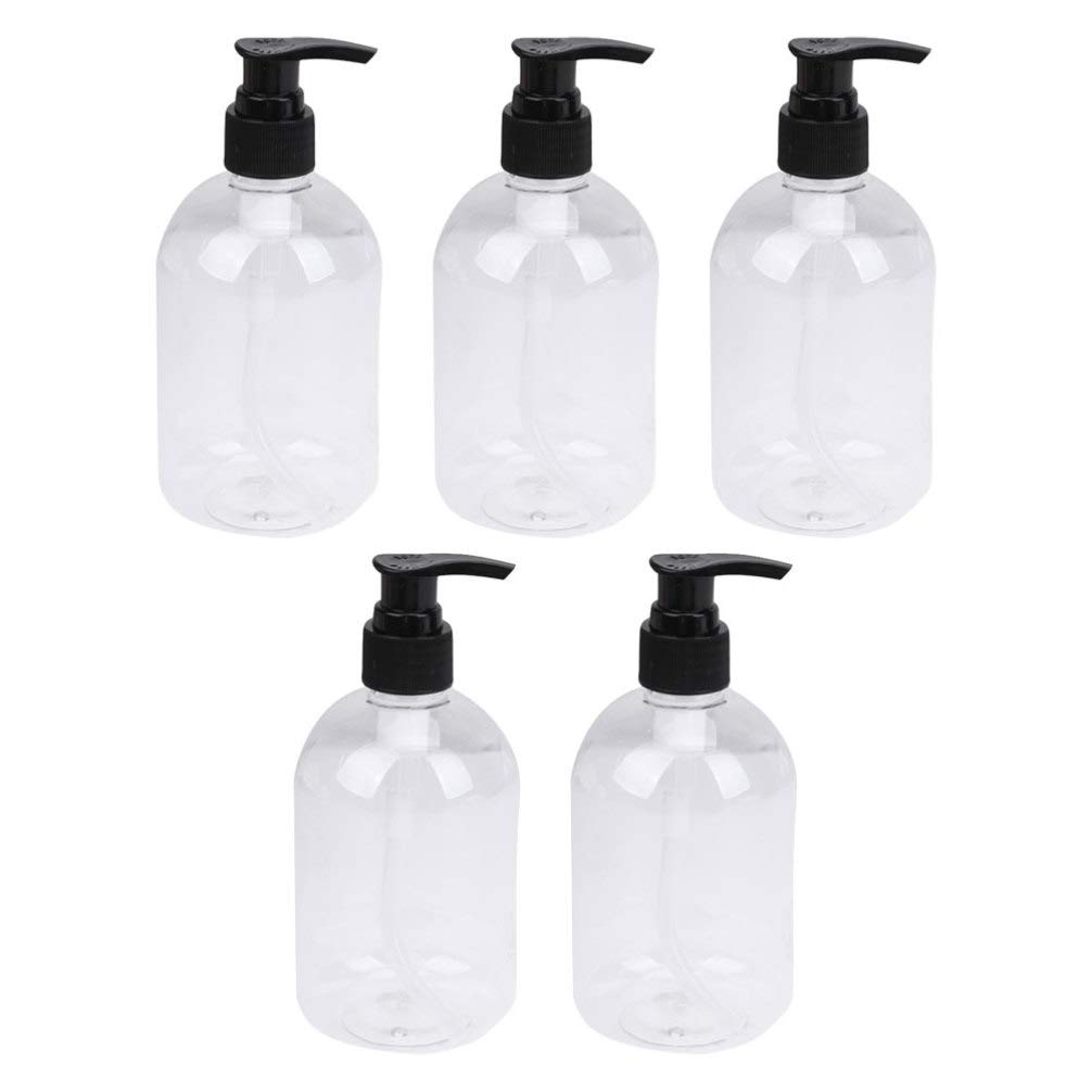 5-Pack 350ml Refillable Spray Bottles - Black Plastic Travel Containers for Hand Sanitizer, Alcohol, Lotion & Cleaning Solutions | Perfect for Home, Office, Travel & DIY Projects