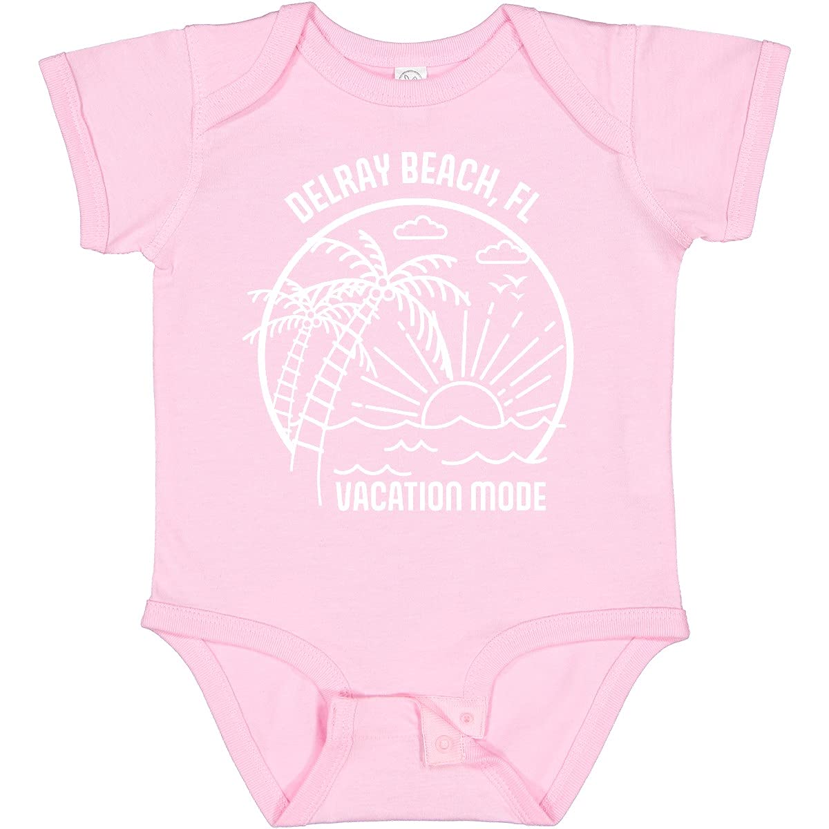 **Inktastic Summer Vacation Mode Delray Beach Florida Baby Bodysuit - Cute & Comfortable Infant Onesie for Beach Trips & Family Vacations**