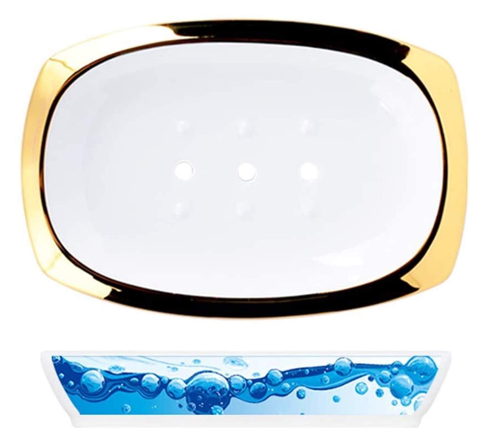 Premium Bone China Soap Dish with Nano Ceramic Glaze - Double Layer Drainable Soap Holder for Shower, Bathroom & Sink - Elegant Bar Soap Tray for Luxury Home Decor (Color Options Available)