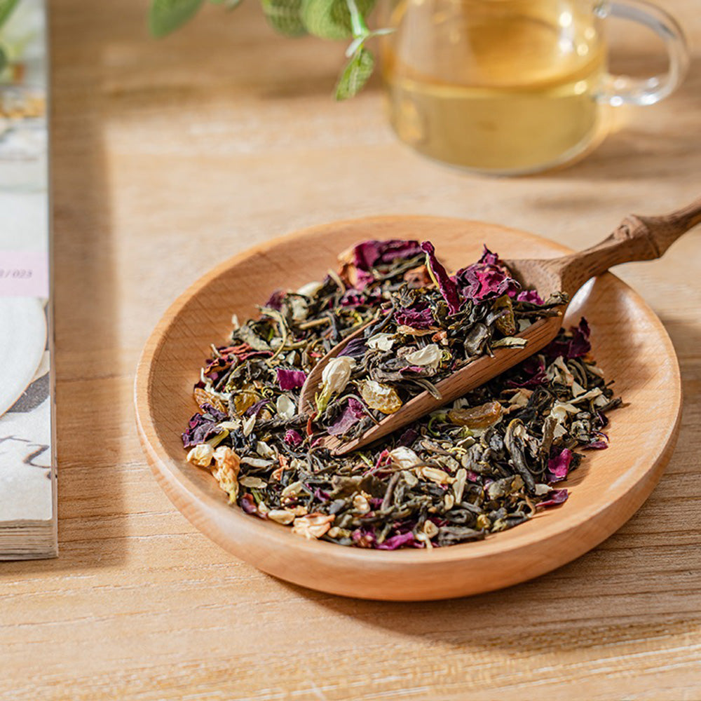 Premium White Grape Rose Jasmine Green Tea - Refreshing Floral Fruit Blend for Relaxation & Wellness | Perfect for Afternoon Tea, Gift Giving & Aromatherapy Moments