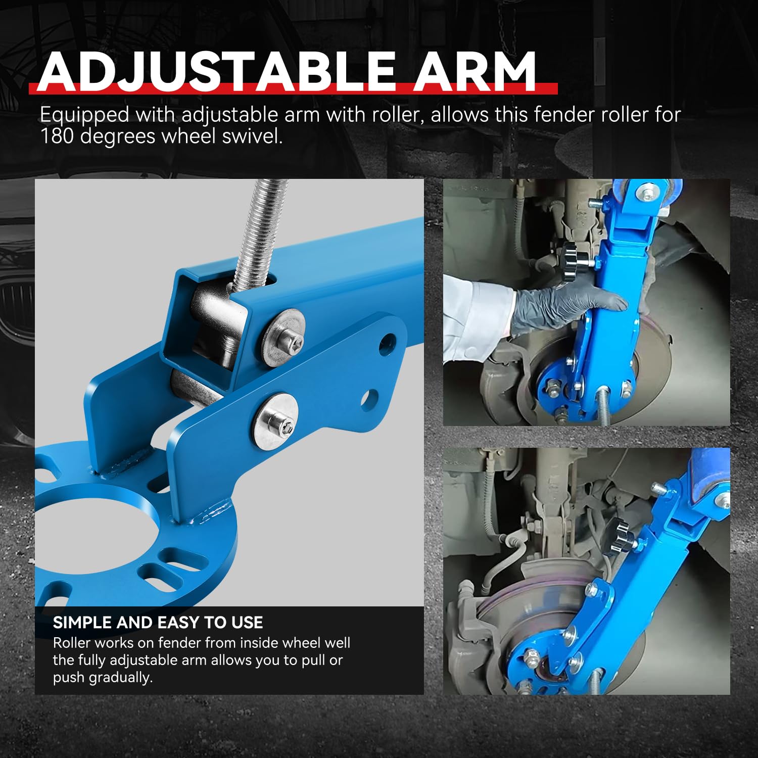 Auto Dynasty Heavy Duty Fender Roller Tool - Professional Wheel Rolling, Flaring & Reforming Kit for Car Body Repair (Blue) | Perfect for DIY Auto Maintenance & Custom Car Modifications