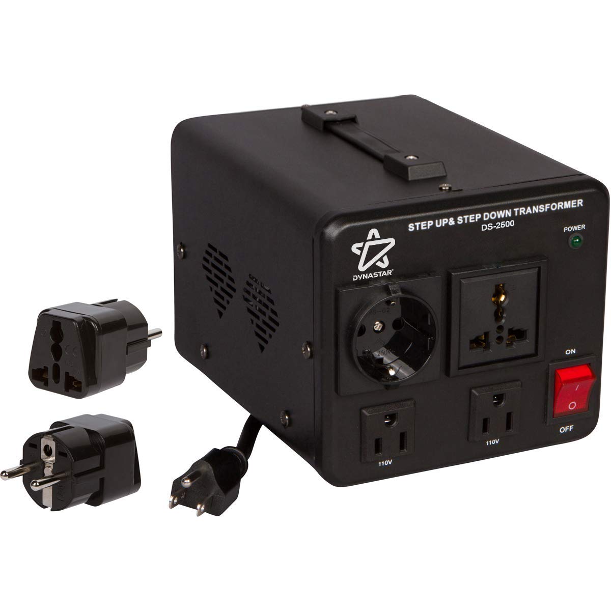 Dynastar Heavy Duty Step Up & Down Voltage Converter Transformer 110V-220V to 220V-240V | 2500W with Durable Lifetime Coil & 5-Year Warranty | Perfect for Travel Appliances, Electronics & Power Tools