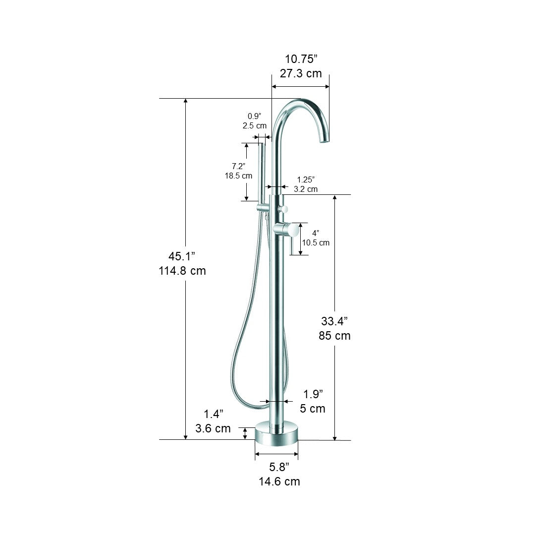 Premium Floor Mount Bathtub Faucet - Durable Brass Construction with Adjustable Water Flow - Perfect for Modern Bathroom Renovations and Spa-Like Relaxation