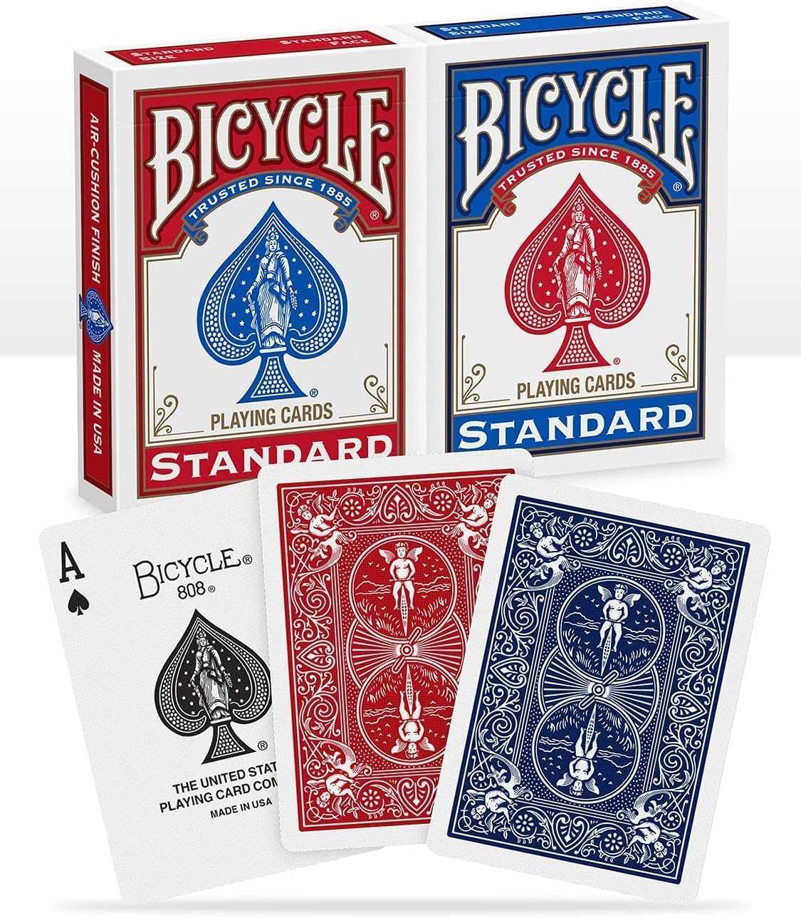 Bicycle Standard Poker Playing Cards - US-Made Premium Quality Deck for Poker, Magic Tricks, and Card Games | Perfect for Casino Nights, Family Gatherings, and Professional Use