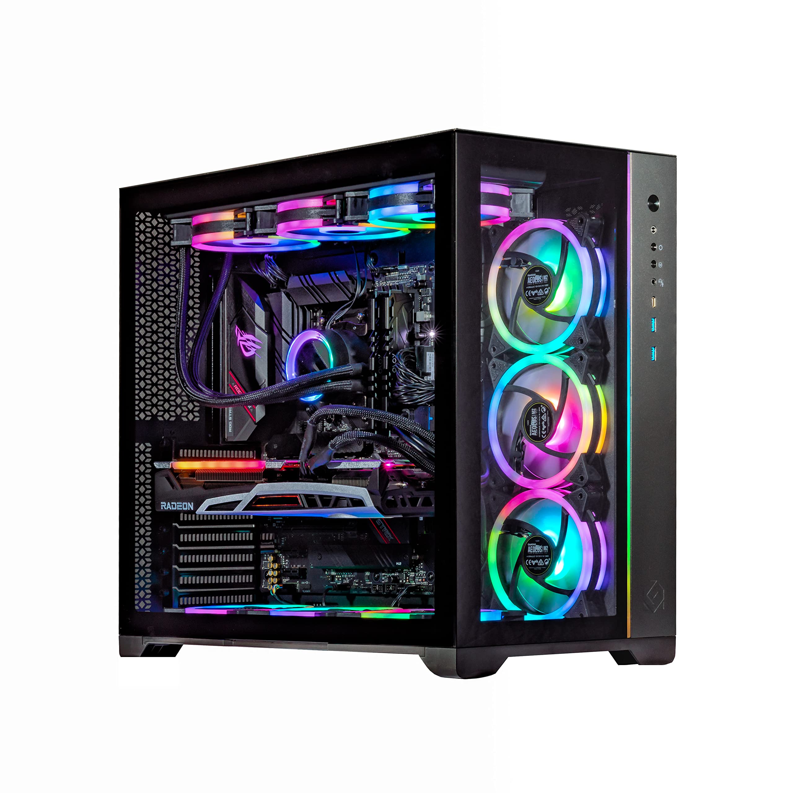Velztorm Nox Custom Gaming PC - AMD Ryzen 5 5600X, 64GB RAM, 1TB SSD + 2TB HDD, Radeon RX 6600 XT | High-Performance Desktop Computer for Gaming, Streaming & Content Creation | Windows 10 Home, WiFi, USB 3.0, HDMI/DP Ports