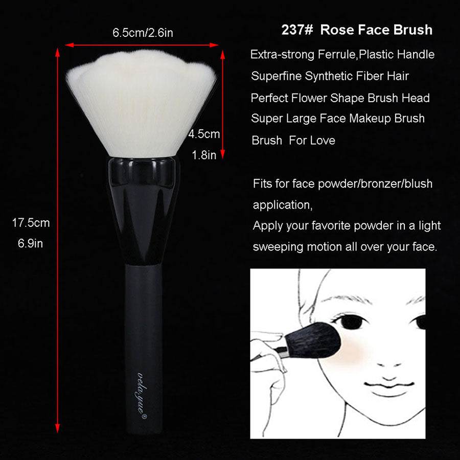 Professional Large Rose Shaped Makeup Blusher Brush for Cheeks - Soft Synthetic Bristles for Flawless Blending, Powder & Cream Application - Perfect for Everyday Makeup & Professional Makeup Kits