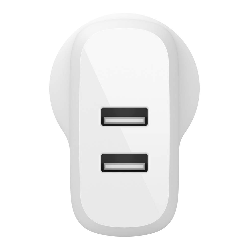 Belkin Boost Charge 24W Dual USB-A Wall Charger with Lightning Cable - Fast Charging for iPhone, iPad & More - Perfect for Home, Office & Travel