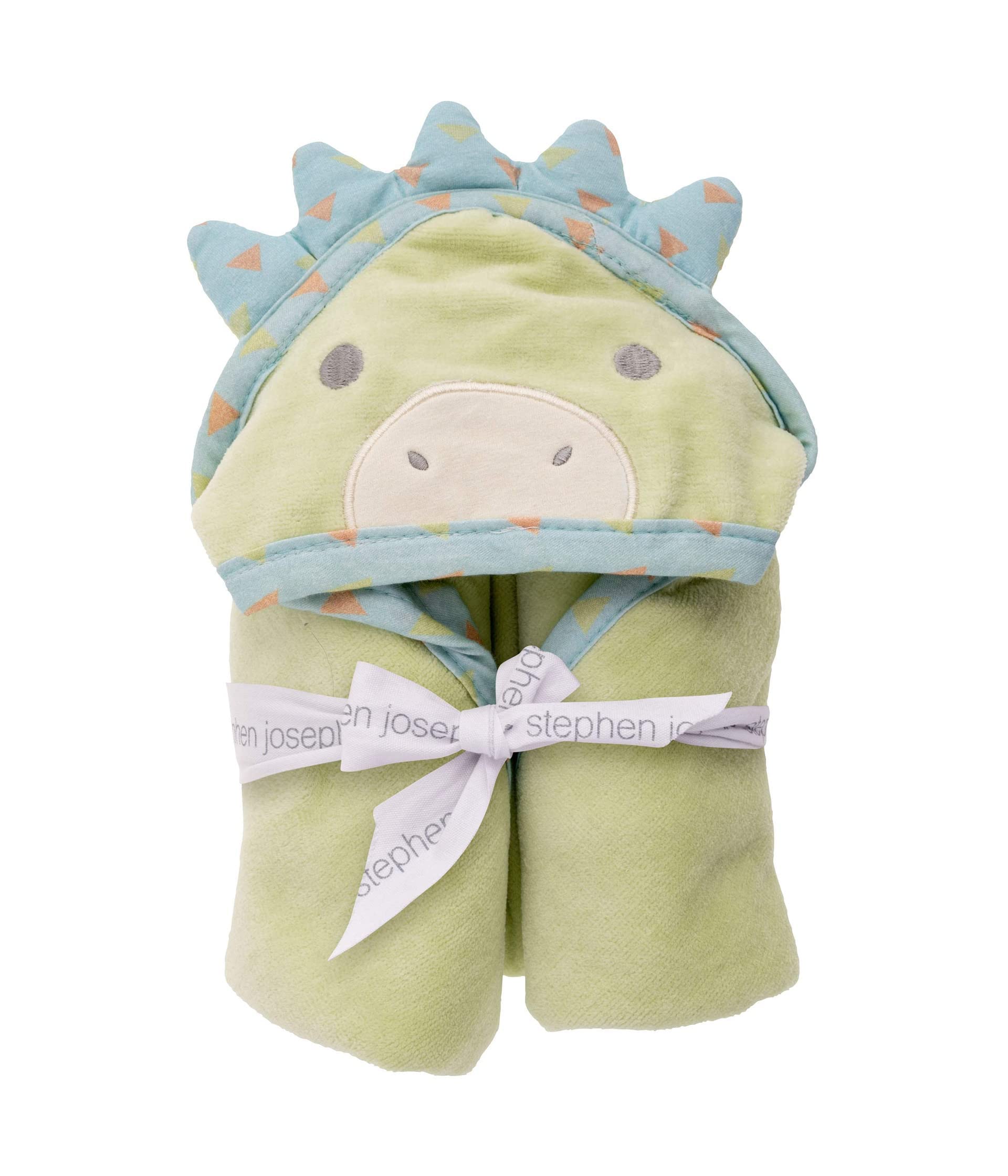 Stephen Joseph Hooded Bath Towel for Kids - Soft Dinosaur Themed Hooded Towel with Absorbent Cotton, Perfect for Bath Time, Swimming & Beach (Dino Design)