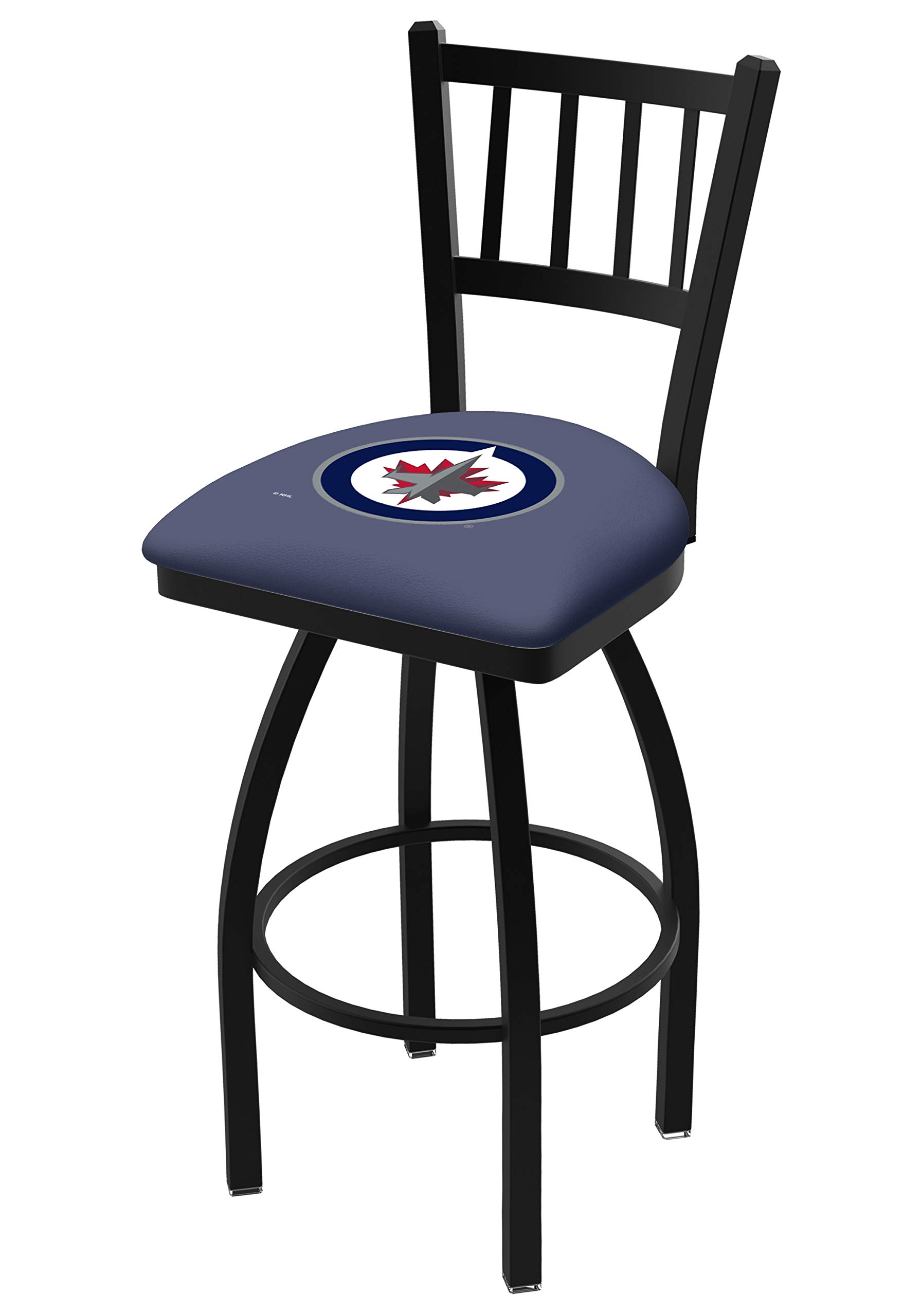 Holland NHL L018 Winnipeg Jets Swivel Bar Stool - 30 Inch Height Adjustable Pub Stool for Home Bar, Game Room & Sports-Themed Decor