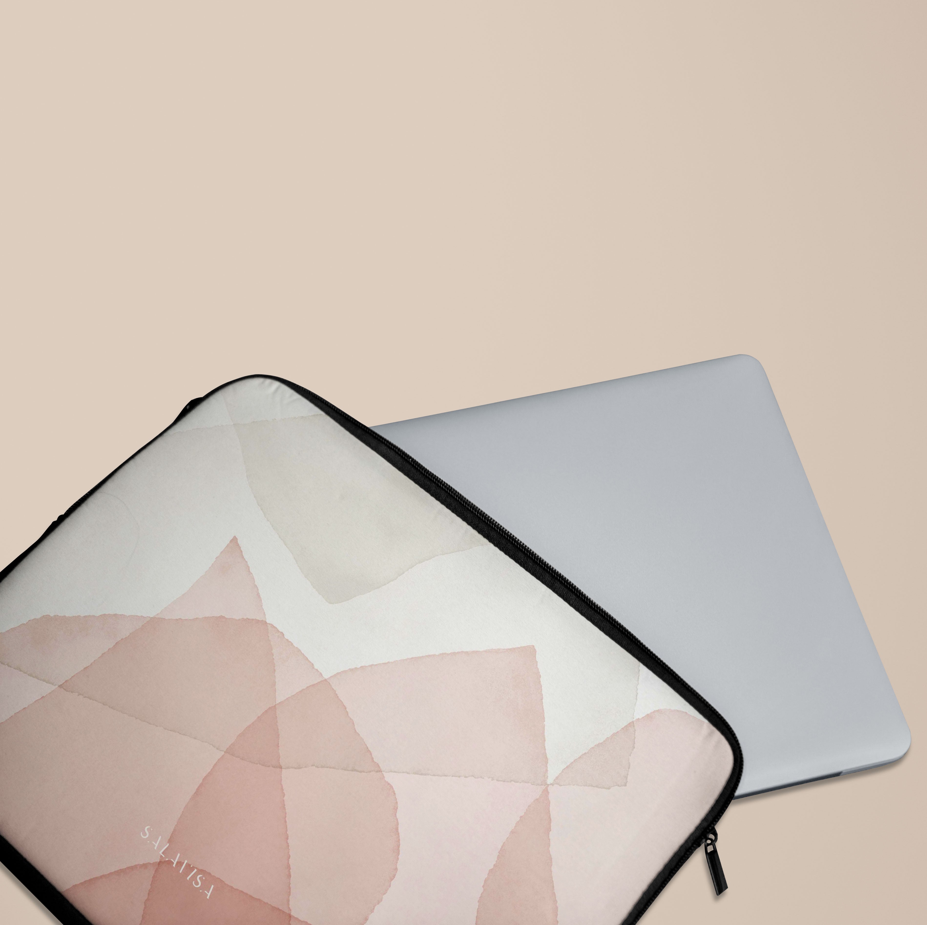 Pink Layered Laptop Sleeve Case - 13-15 Inch Protective Neoprene Cover for MacBook Air/Pro, Ultrabook - Stylish & Durable for Work, School, Travel & Commuting