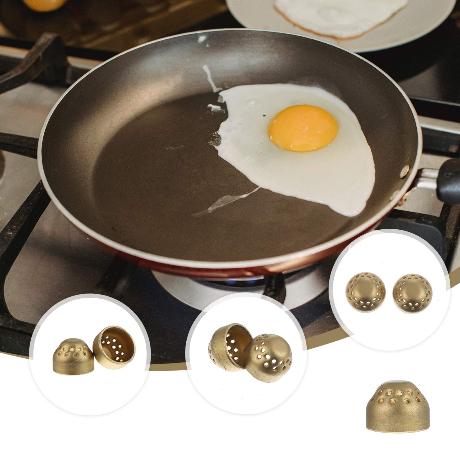 10pcs Hemoton Gas Stove Burner Liners & Wok Stands - Durable Copper Alloy Gas Cooktop Covers & Support Frames for Wok Burners - Perfect for Asian Cooking, Outdoor Camping & Commercial Kitchen Use