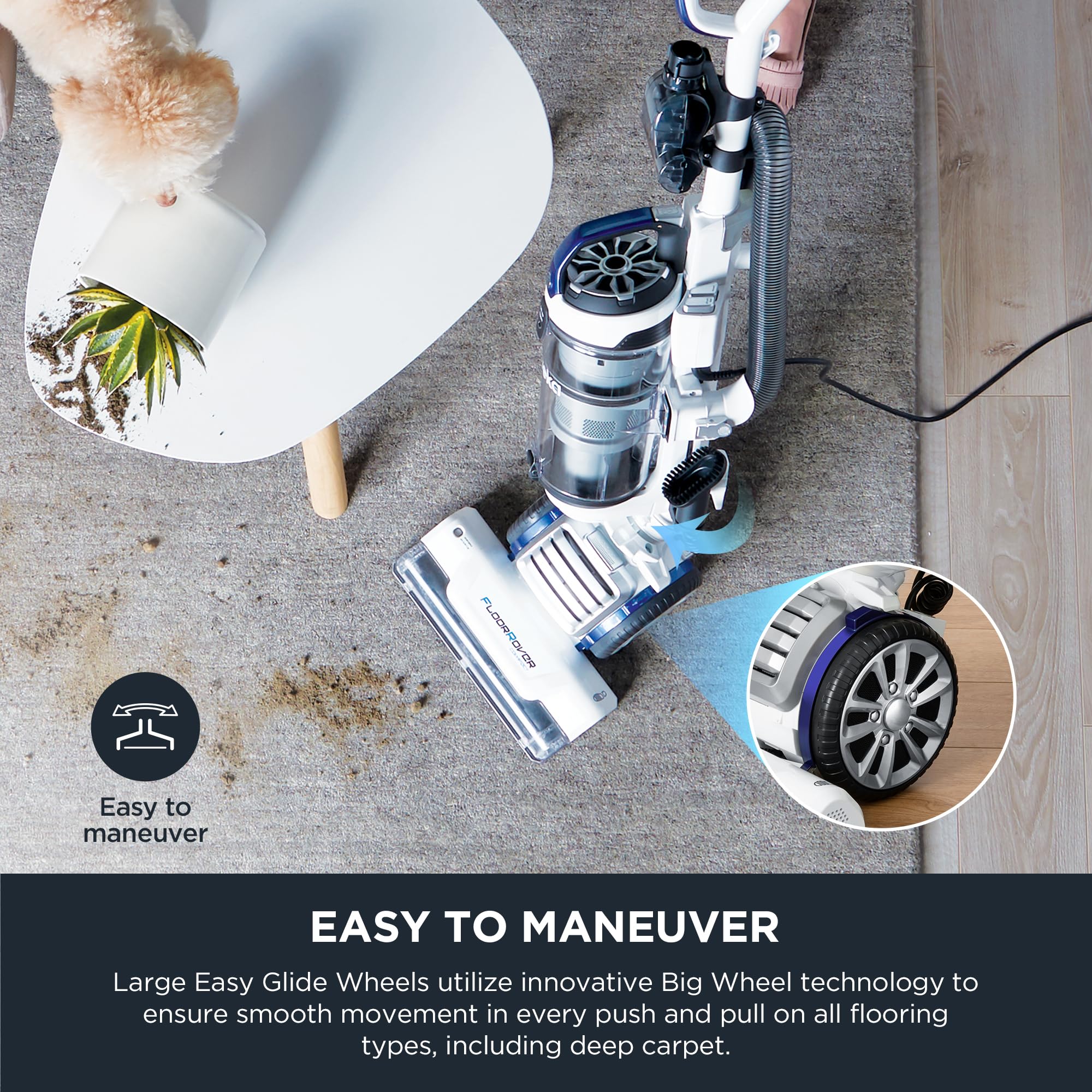 Eureka FloorRover Bagless Upright Pet Vacuum Cleaner with SuctionSeal Technology - Powerful Swivel Steering for Carpets & Hard Floors - Ideal for Pet Hair, Home Cleaning & Allergies Relief