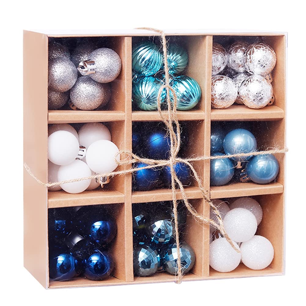 99PCS Shatterproof Christmas Tree Ornaments Set - Green, Blue, White, Gold & Red Holiday Ball Decorations for Xmas Tree, Wedding & Party | Durable Christmas Decor for Home, Office & Festive Events