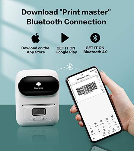 Phomemo M110 Bluetooth Thermal Label Printer with 3 Rolls (1.97