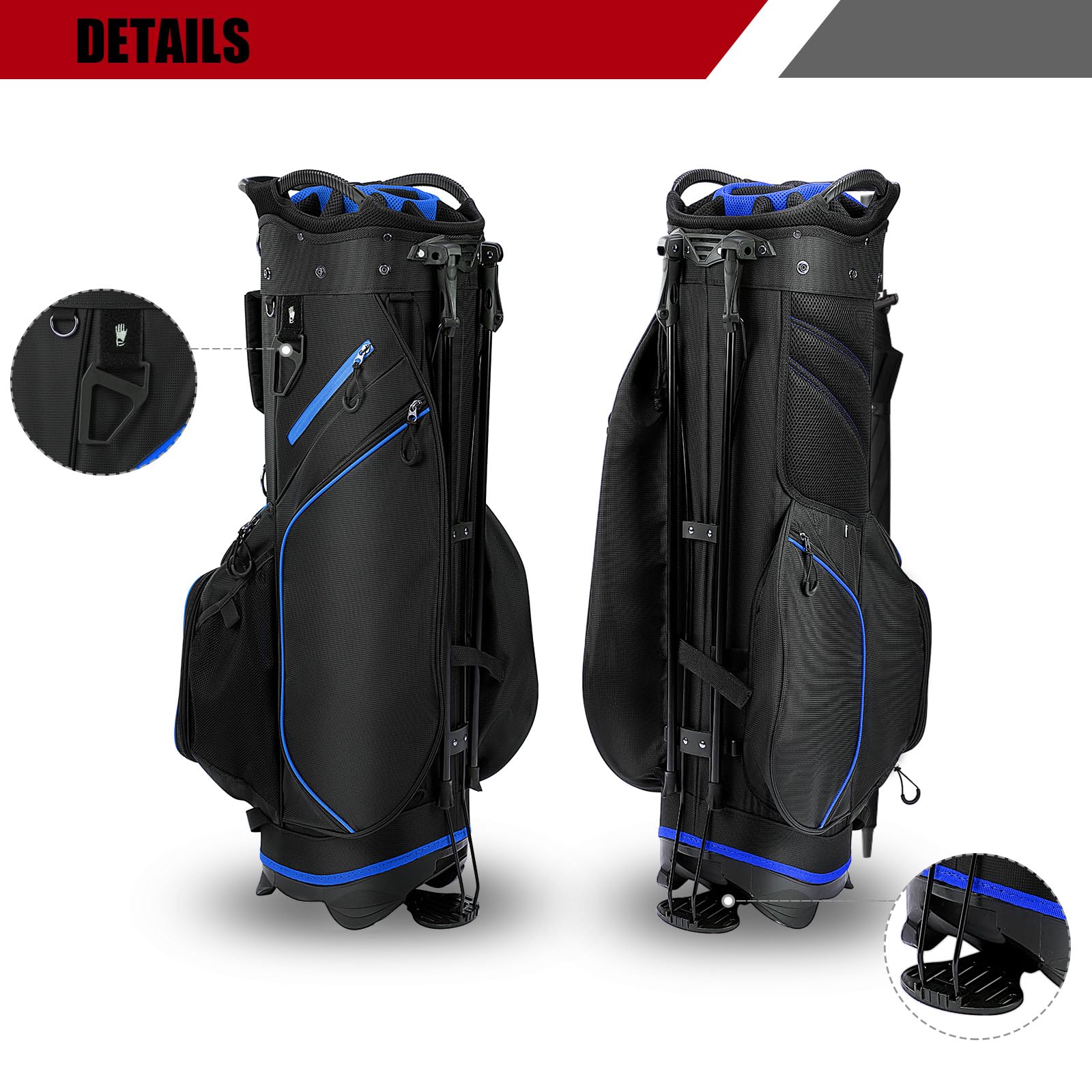 **Lightweight 14-Way Golf Stand Bag for Men - Navy Blue, 6LB Portable Walking & Riding Golf Bag with Dust Cover & Comfortable Strap - Perfect for Golfers, Driving Range & Outdoor Sports**