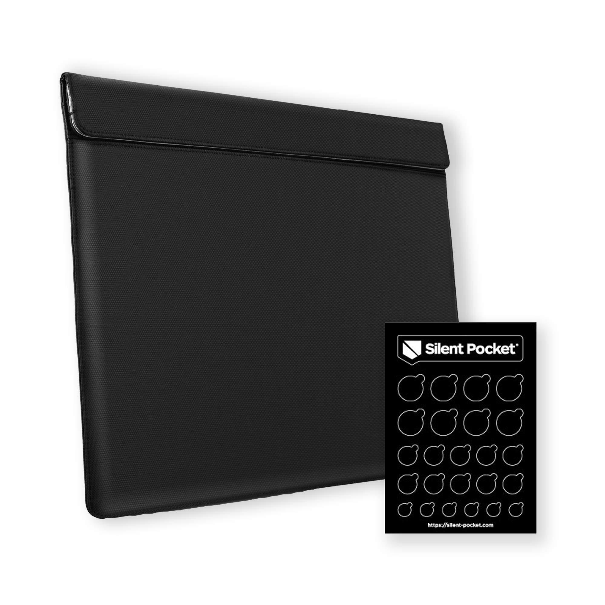 Silent Pocket Faraday Laptop Sleeve - Weatherproof Nylon Faraday Bag with Webcam Privacy Stickers - EMF Protection for Laptops, Tablets & Electronics - Ideal for Travel, Office & Digital Security
