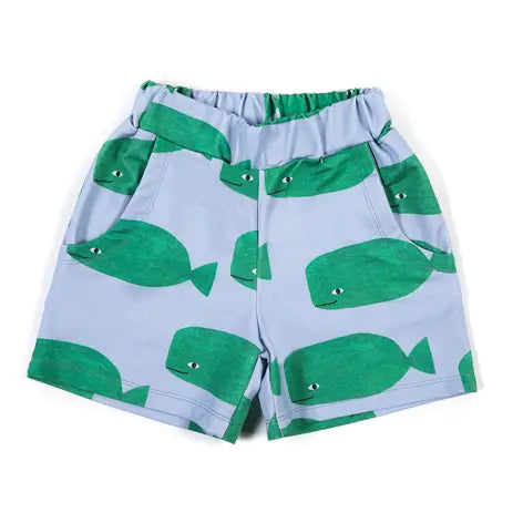 Organic Cotton Whale Print Baby Shorts - Soft & Comfortable for Boys & Girls - Perfect for Playtime, Beach & Summer Outfits