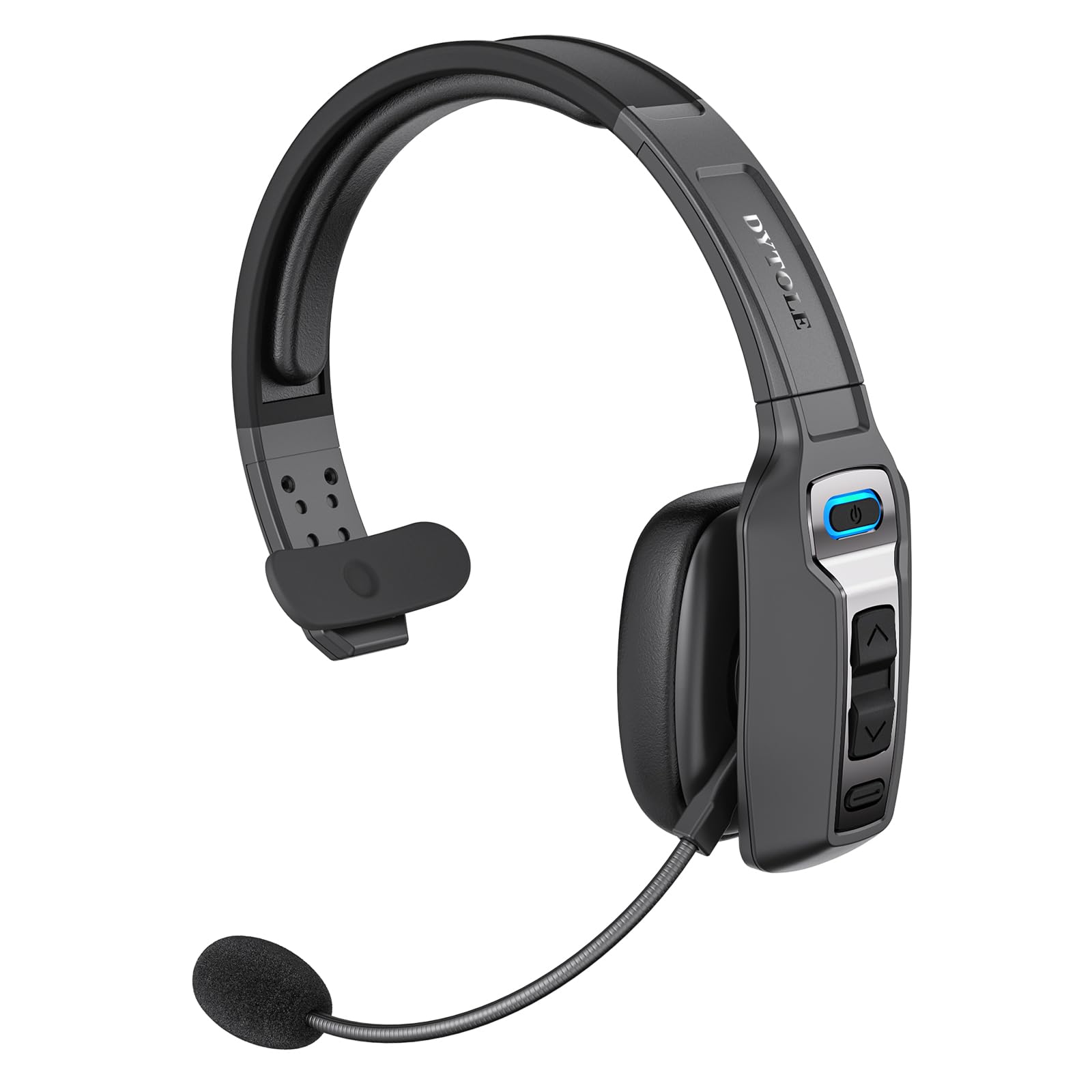 Wireless Bluetooth Headset with AI Noise Cancelling Microphone - 65H Battery Life & 164ft Range - Comfortable Trucker Headset for Work from Home, Call Centers, Truck Drivers & Computer Use - Perfect for Long Work Shifts, Online Meetings & Hands-Free Calling