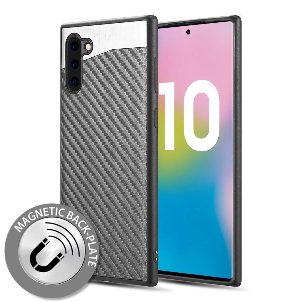 Premium Carbon Fiber Metallic Candy Case for Samsung Galaxy Note 10 - Sleek Black Protective Phone Cover | Perfect for Everyday Use, Work & Travel