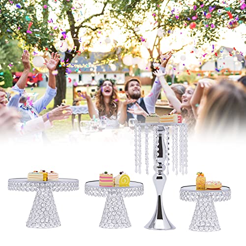 4 Pcs Cake Stand-silver