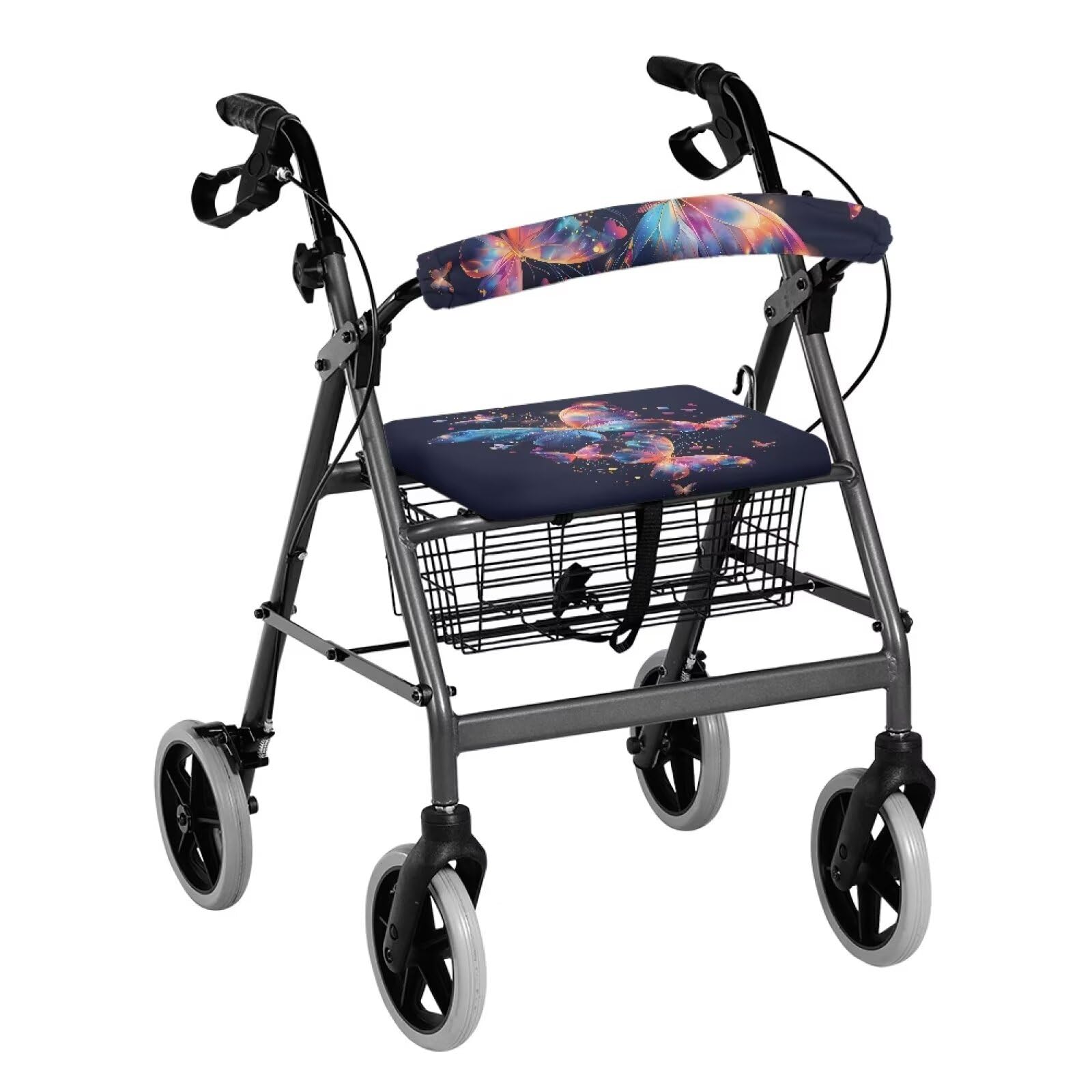 Colorful Butterfly Rollator Walker Covers - Soft, Breathable & Easy to Install Accessories for Seniors - Ideal for Parks, Shopping & Outdoor Walks