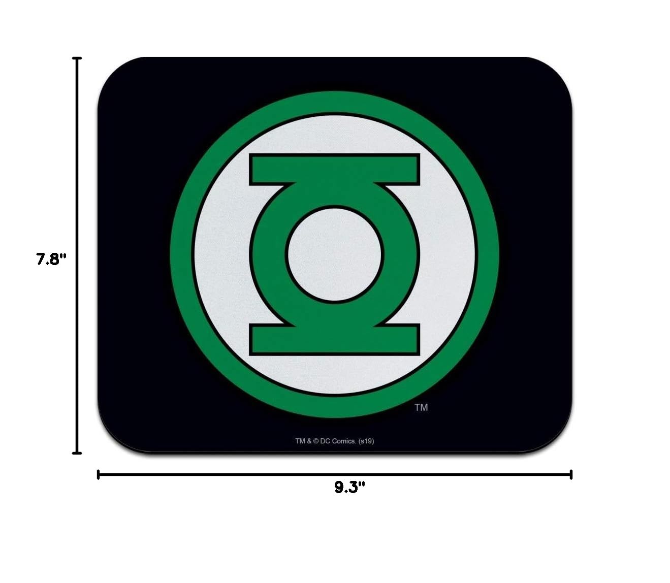 Green Lantern Logo Low Profile Thin Gaming Mouse Pad - Non-Slip Rubber Base for PC, Laptop, Office & Home Use - Perfect for Gamers, Graphic Designers & Workstations