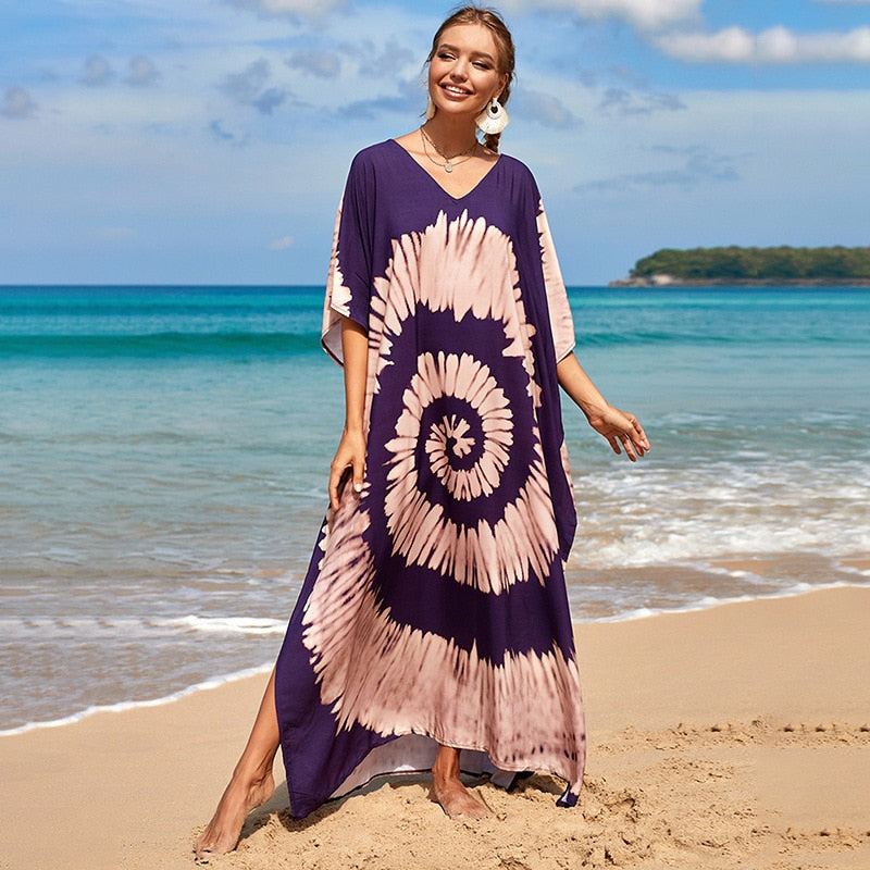 Bohemian Beach Dresses & Kaftans - Flowy Bikini Cover Ups, Maxi Robe for Women | Elegant Swimwear Coverup for Pool, Vacation & Summer Outfits