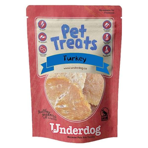 Underdog Turkey Air Dried Dog Treats 80g - Natural Grain-Free Training Snacks for Small & Large Dogs - Perfect for Training, Rewards & Outdoor Adventures