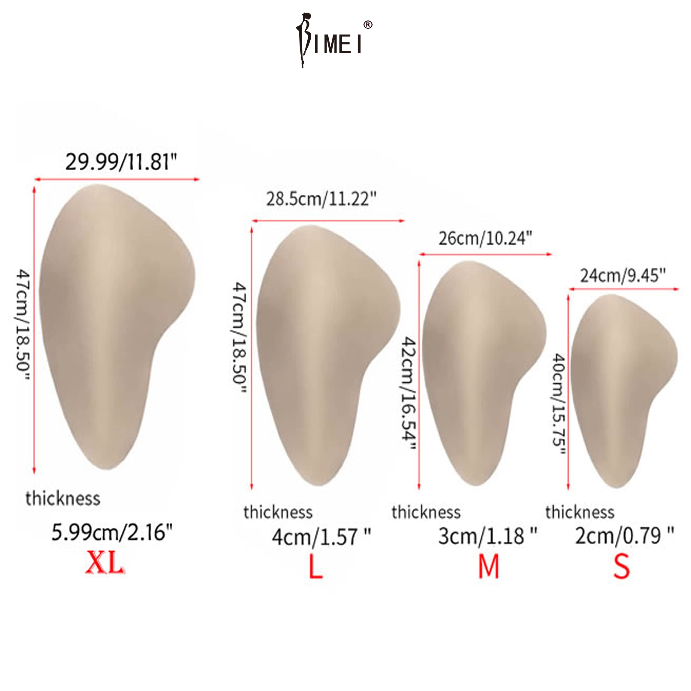 BIMEI 2-Piece Self-Adhesive Thigh & Hip Pads - Lift & Shape for Crossdressing, Cosplay & Body Contouring (Medium, Beige) | Perfect for Drag Shows, Costume Parties & Everyday Confidence Boost