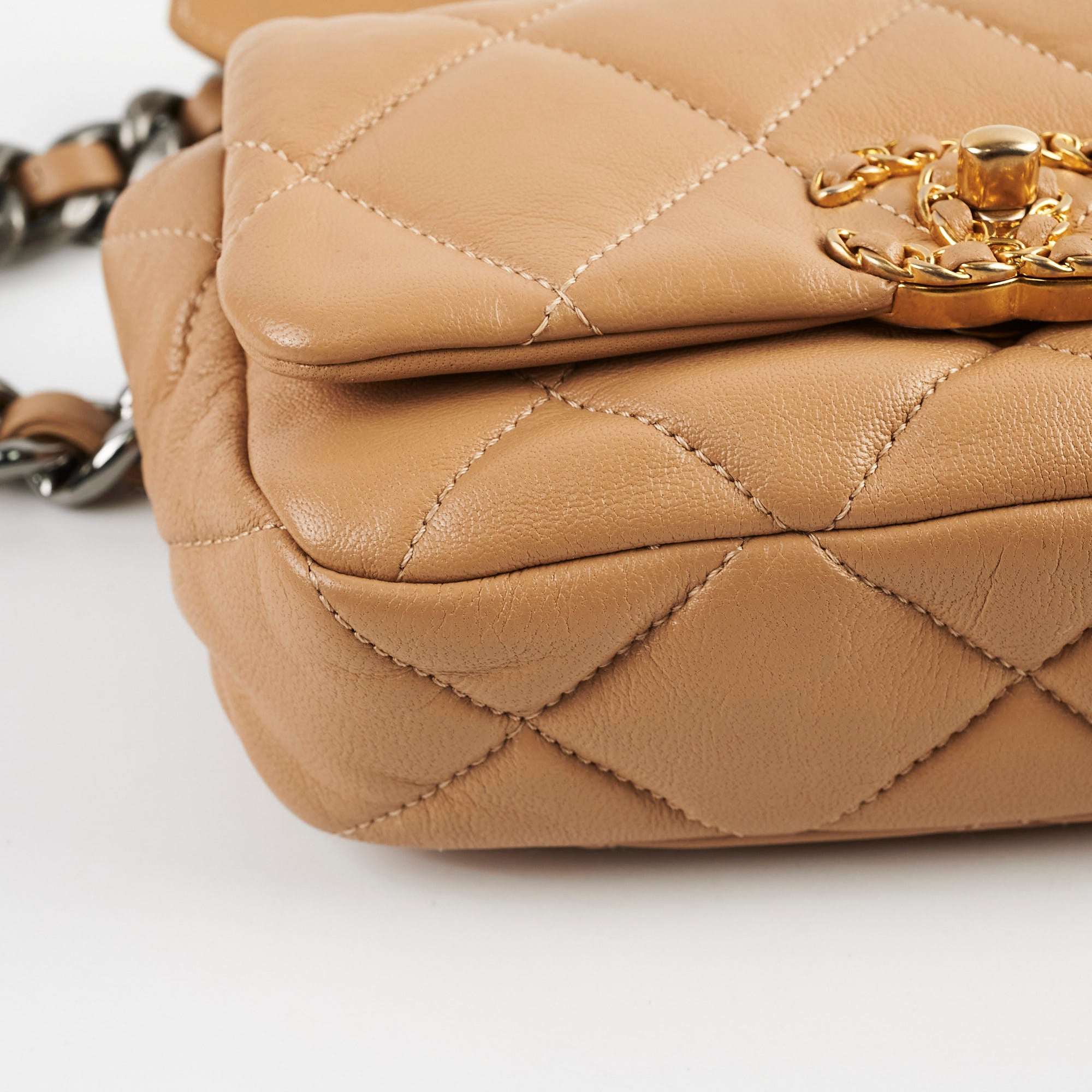 Chanel 19 Quilted Waist Belt Bag in Beige Calfskin Leather - Luxury Crossbody Fanny Pack for Women, Perfect for Daily Use, Travel & Fashion Outfits